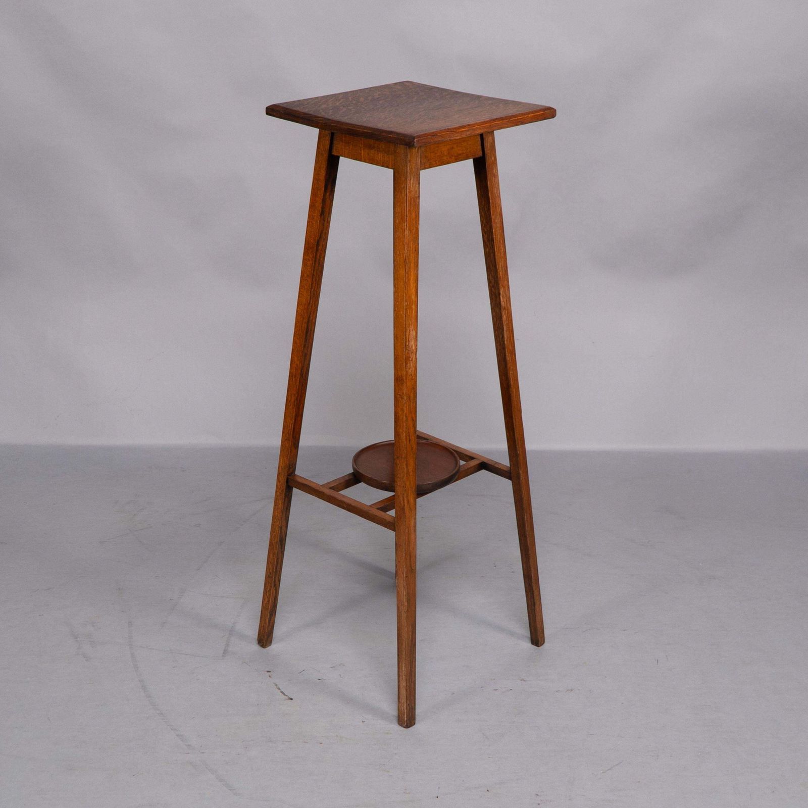 photo for sale A Rare Pair Of Arts & Crafts Oak Plant Stands With Square Tops And Tapering Legs