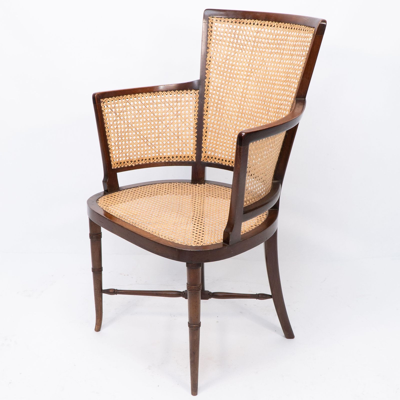 An Anglo Japanese Cane Work Armchair photo for sale
