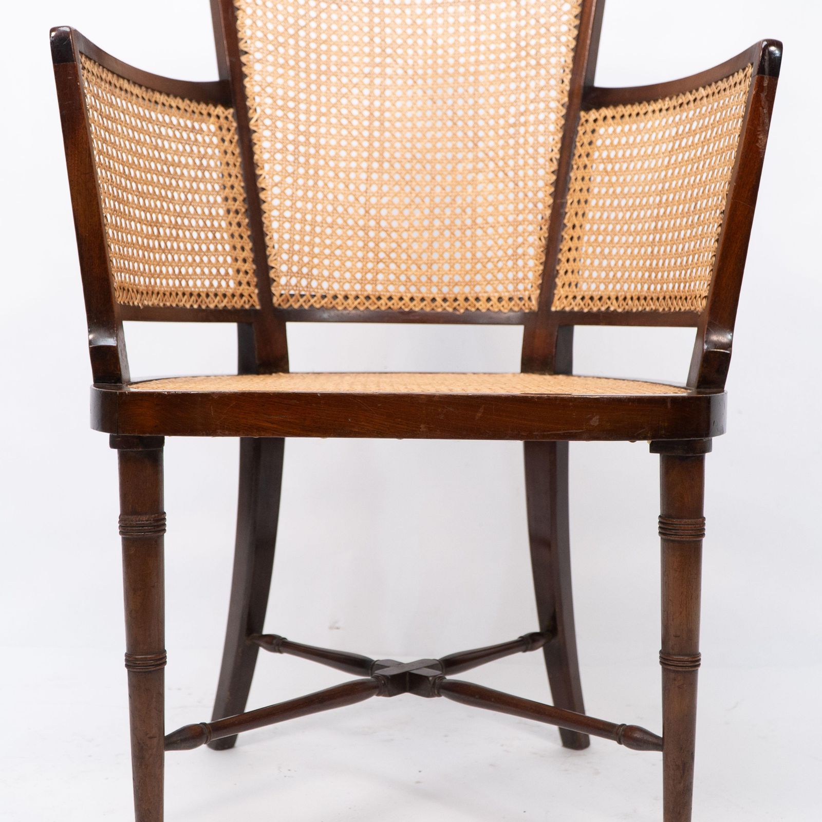 An Anglo Japanese Cane Work Armchair photo vintage