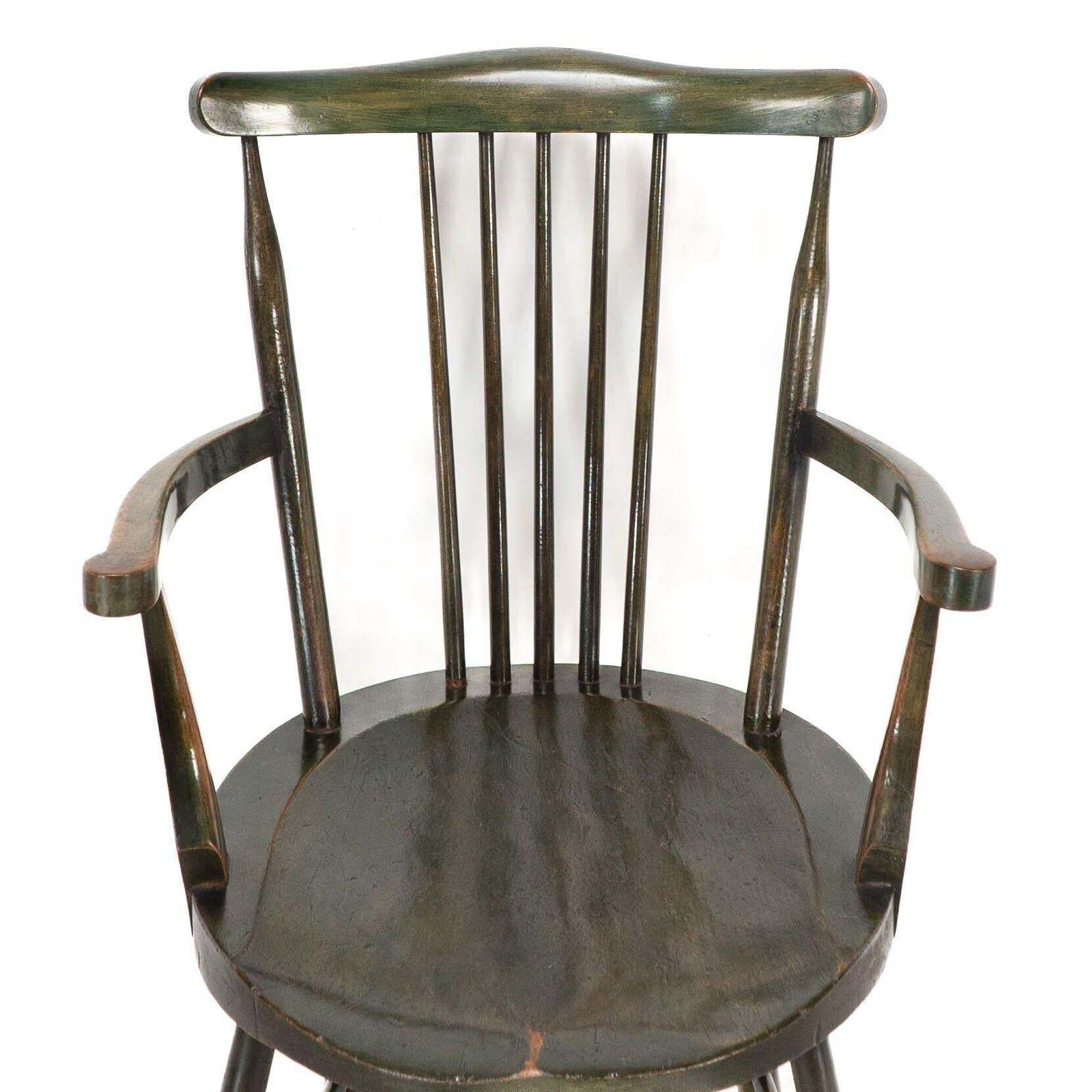 Furniture Liberty And Co. Set Of Six Arts And Crafts Walnut Windsor Armchairs photo