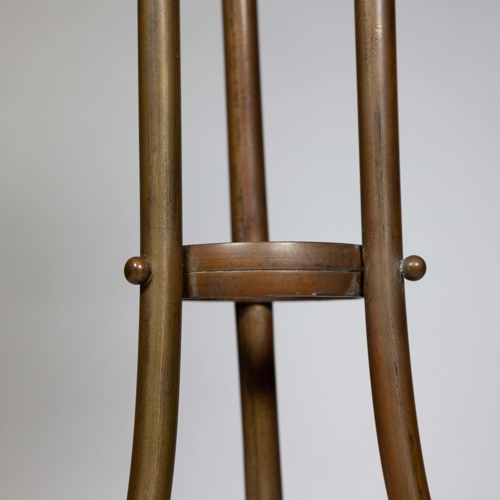 photo vinterior Townshends Brassfounders. An Arts & Crafts Revolving Tripod Magazine Rack