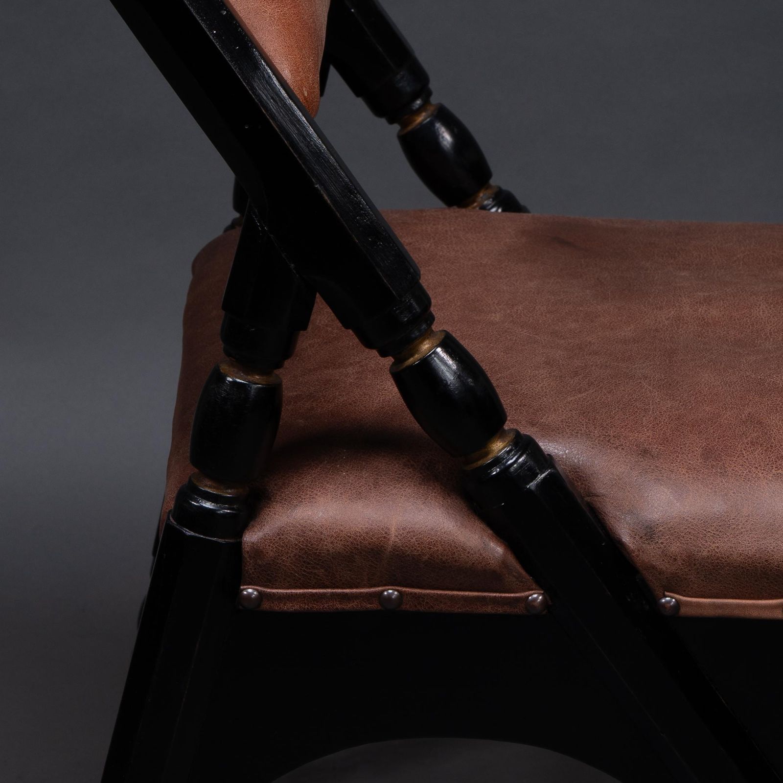 2855.0 An Aesthetic Movement A Frame Ebonized Chair In The Style Of DR C Dresser photo