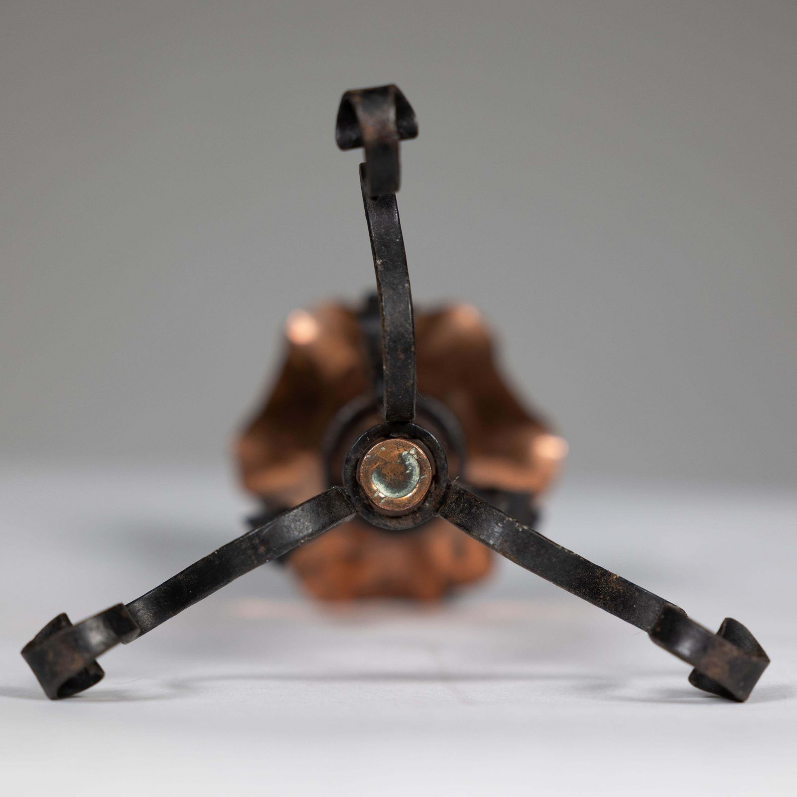 photo buy An Arts And Crafts Copper And Hand Wrought Iron Conical Flower Vase