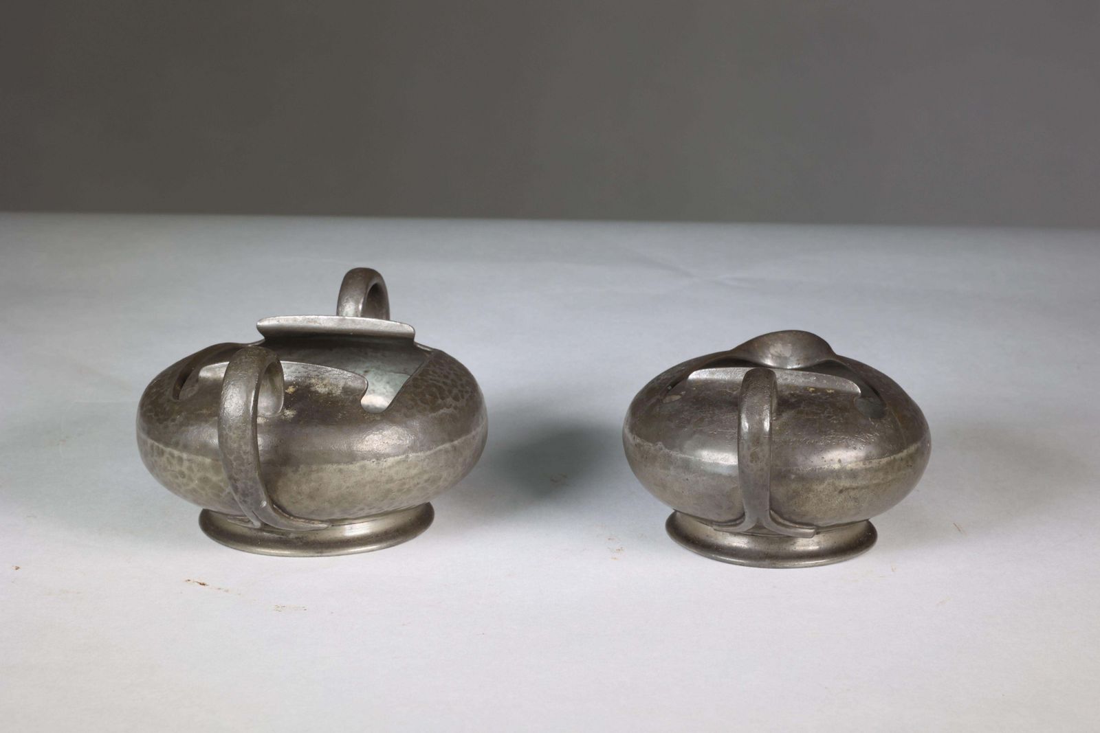 Liberty And Co. An English Pewter 0966 Arts And Crafts Milk And Sugar Bowl photo Home Decor