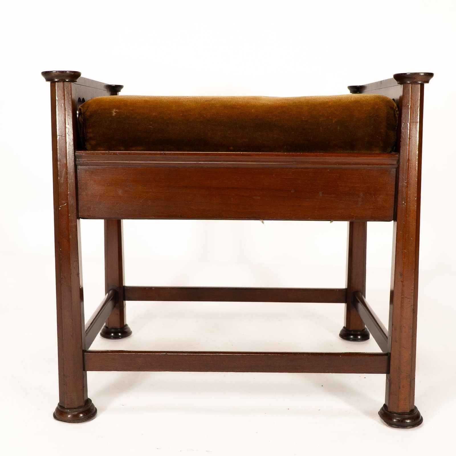2244.0 J S Henry In The Style Of Voysey. An Arts & Crafts Walnut Adjustable Piano Stool photo