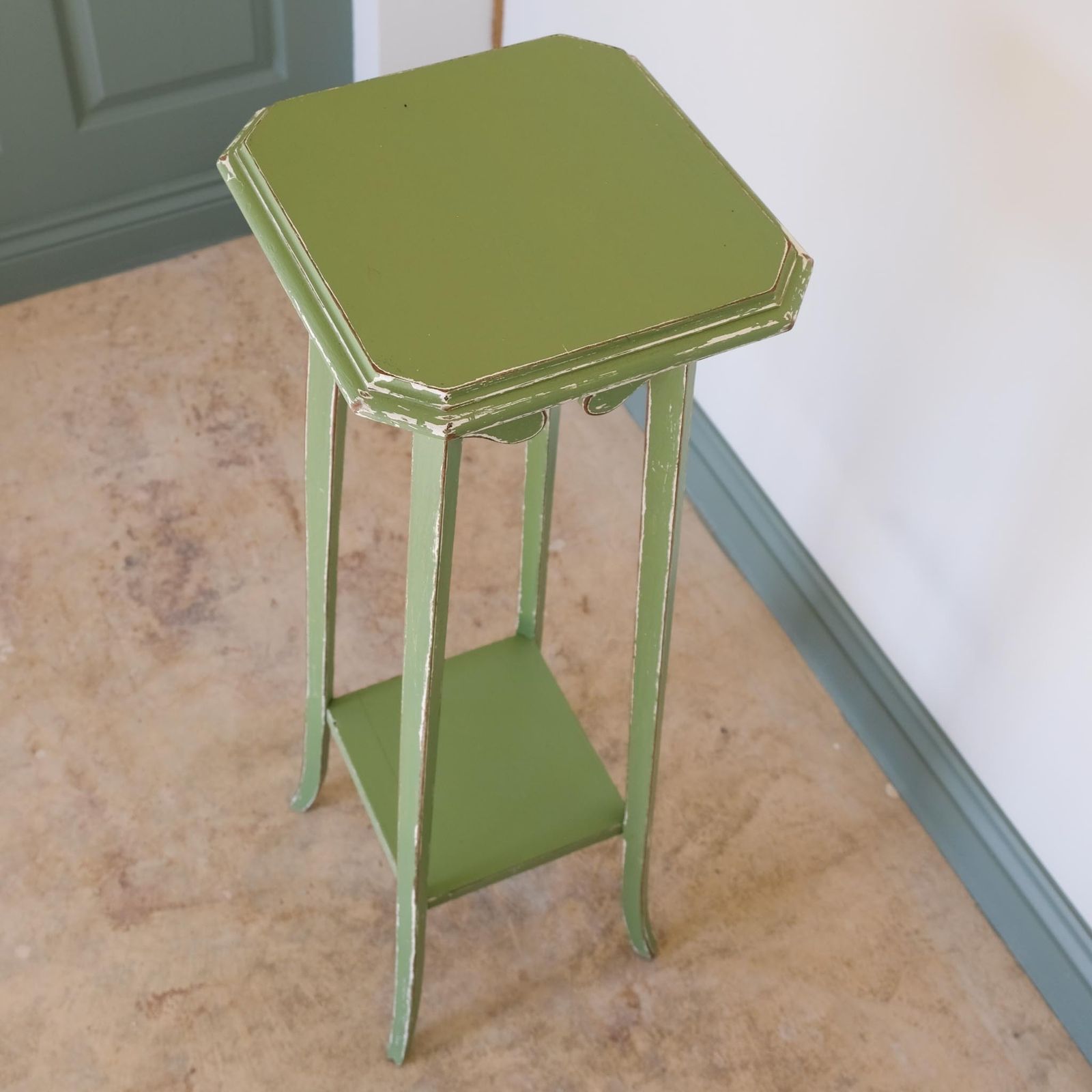 Vintage Green Painted Jardiniere / Plant Stand photo Home Decor