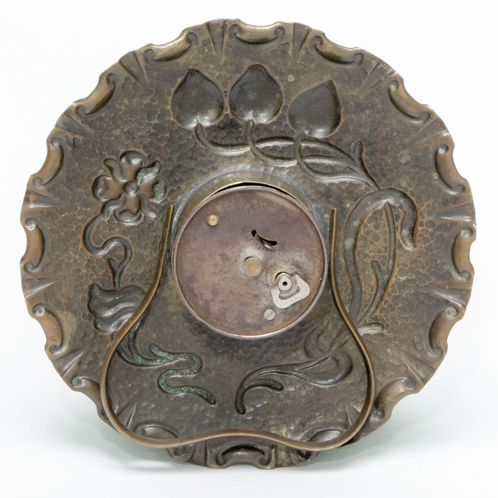photo furniture A Little Arts & Crafts Copper Table Clock In The Shape Of A Flower Head