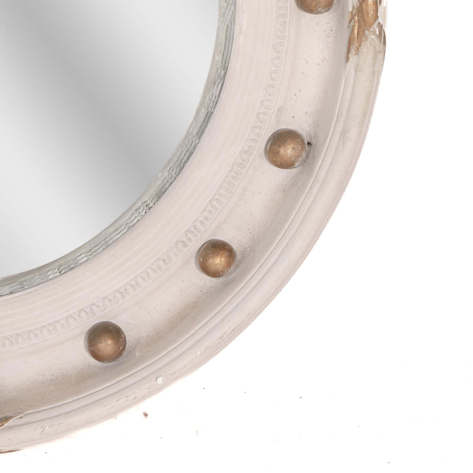 Home Decor A Regency Style Circular Convex Mirror With Ball And Ribbon Decoration photo