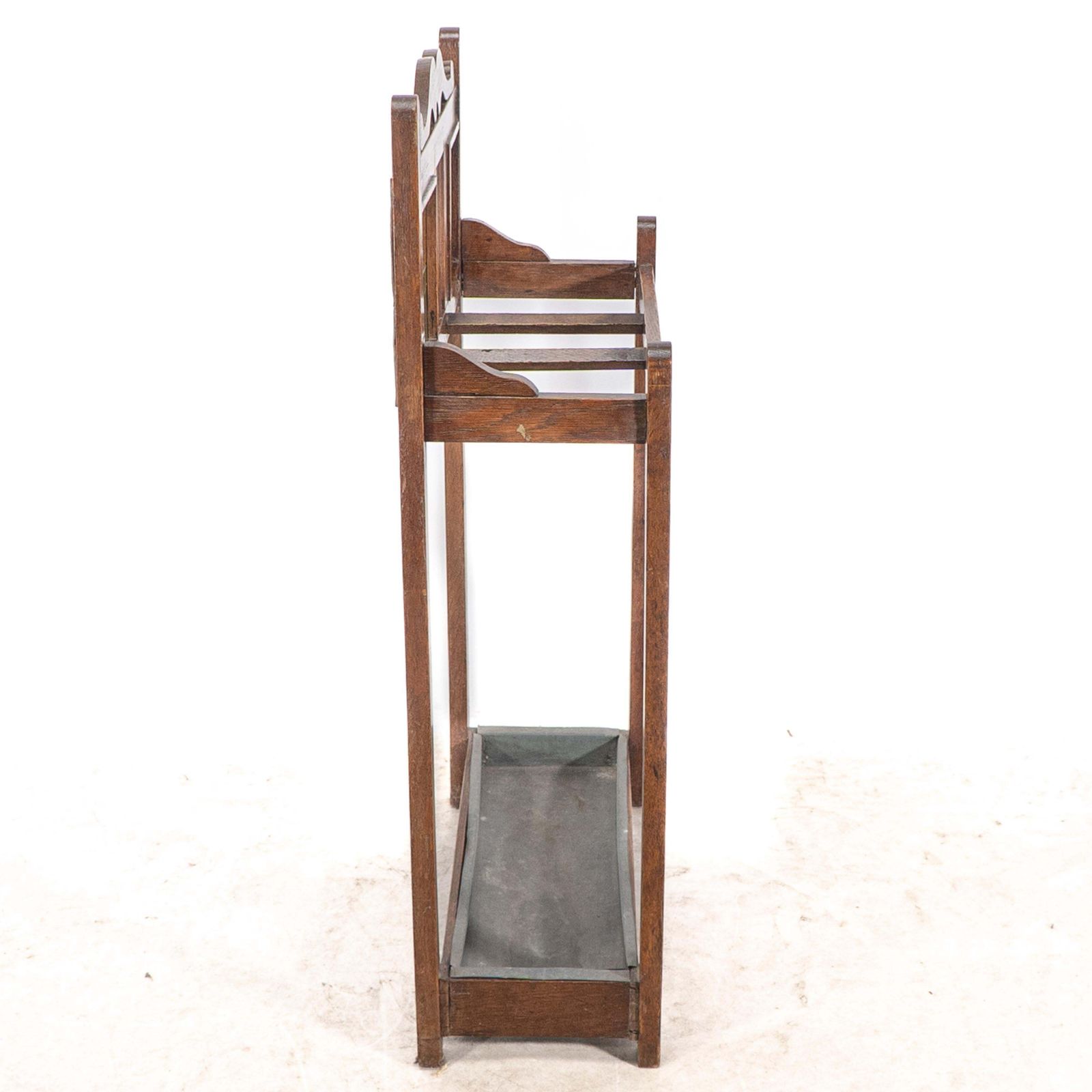 An Arts & Crafts Oak Umbrella & Stick Stand With Original Green & Mustard Tiles photo 561.0