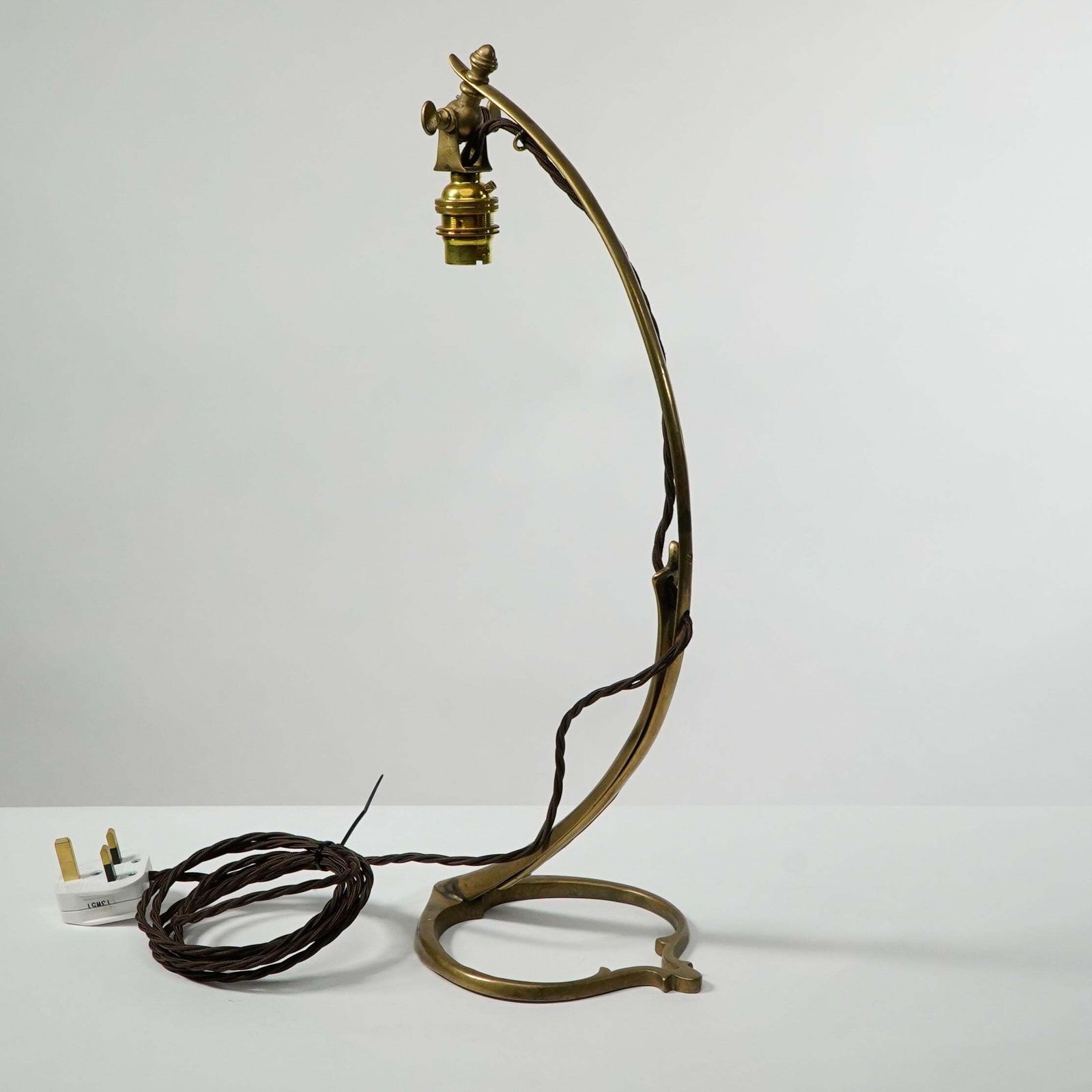 photo furniture Was Benson. A Pair Of Tall Swan Necked Table Lamps With Heart Shaped Base