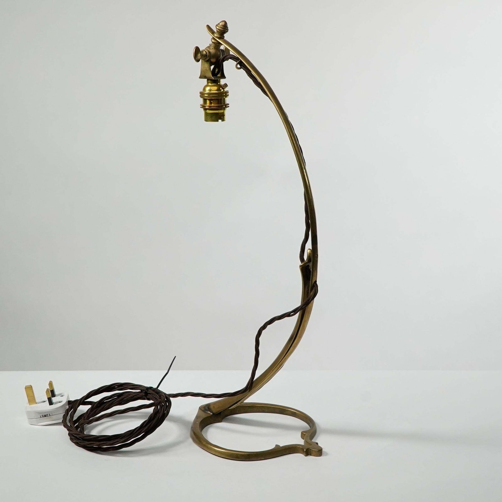 photo for sale Was Benson. A Pair Of Tall Swan Necked Table Lamps With Heart Shaped Base