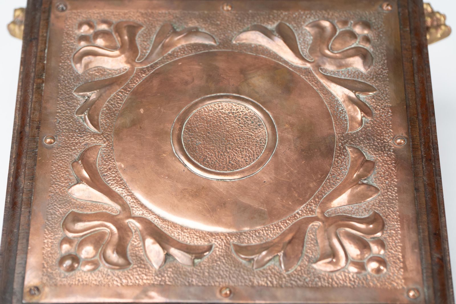 Benham & Froud Attri. An Arts & Crafts Copper And Oak Teapot Stand Or Trivet photo buy