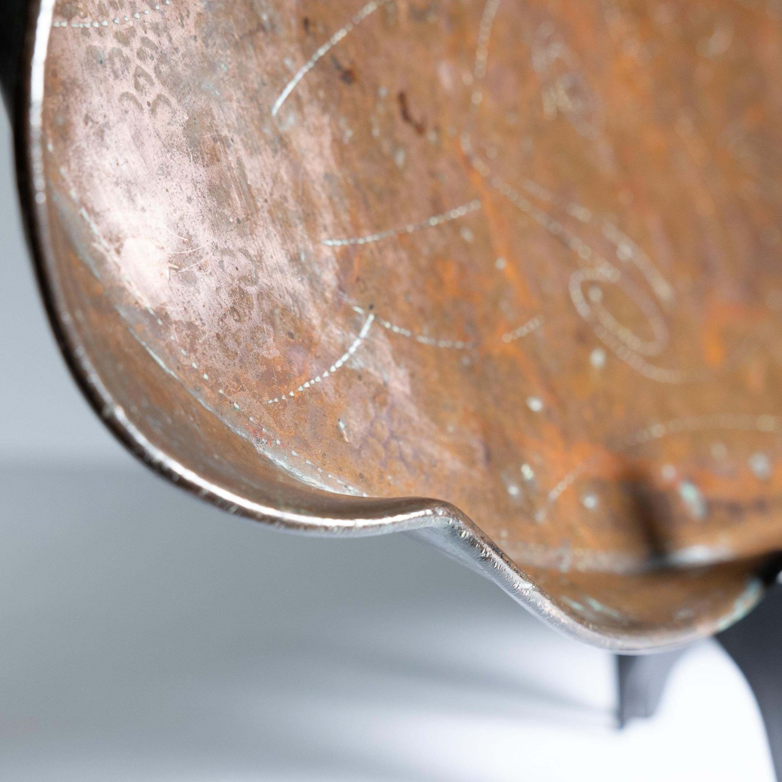 photo furniture An Arts & Crafts Copper Tray Decorated With Swimming Fishes & Folded Wavy Edges