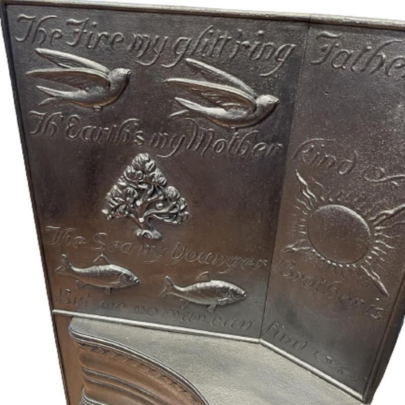 George Jack. Arts & Crafts Cast Iron Plated Copper & Cipollino Marble Fireplace photo Home Fixtures