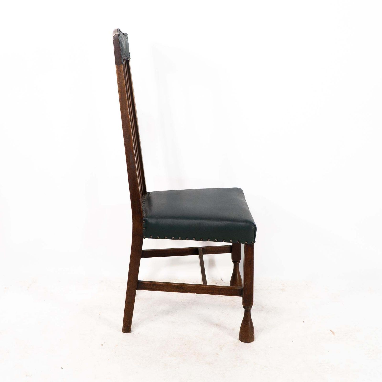 Liberty & Co. Attr. Set Of 3 Dining Chairs With Voysey Style Inlaid Pewter Heart photo buy