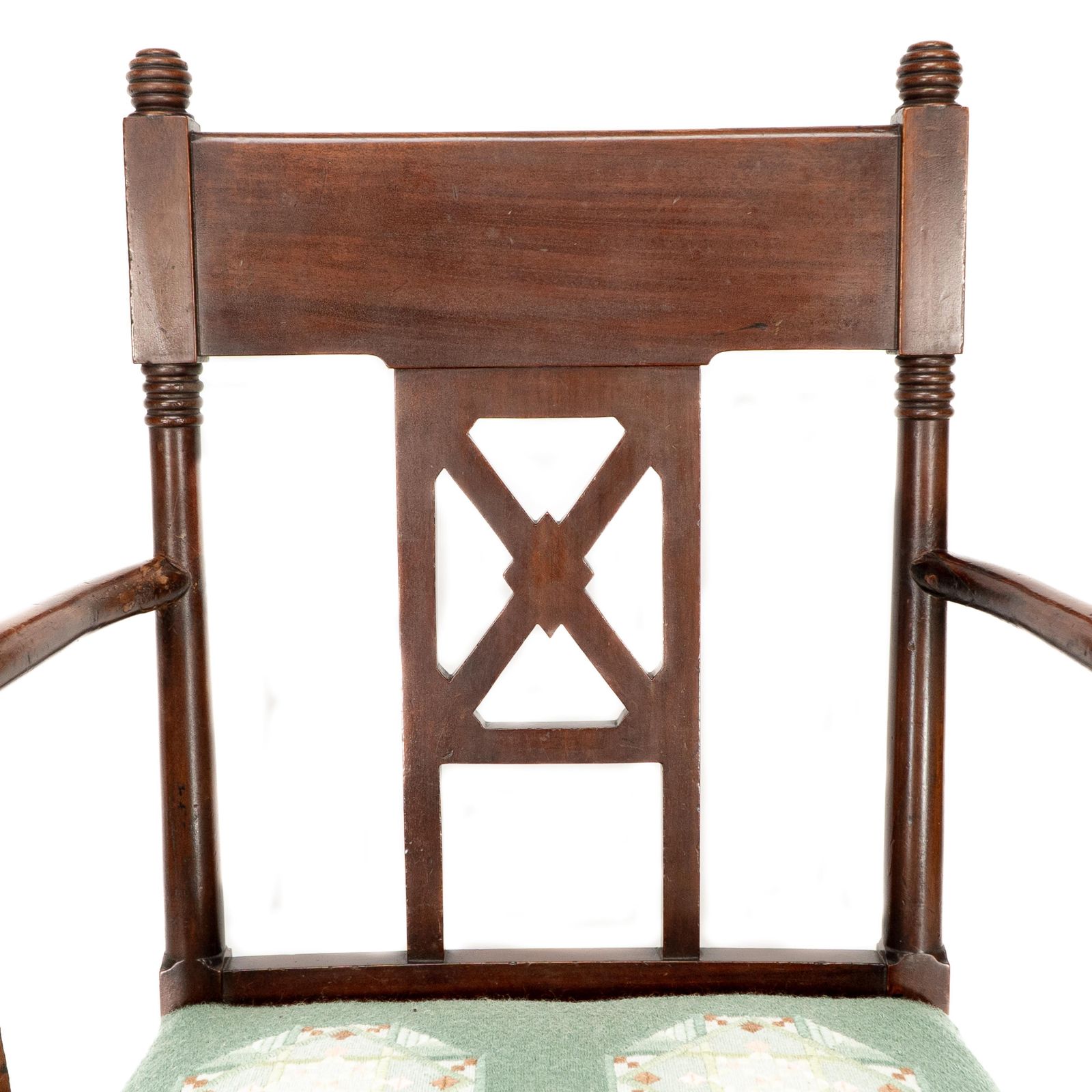 William Birch. An Aesthetic Movement Walnut Armchair With Turned Ball Finials photo buy