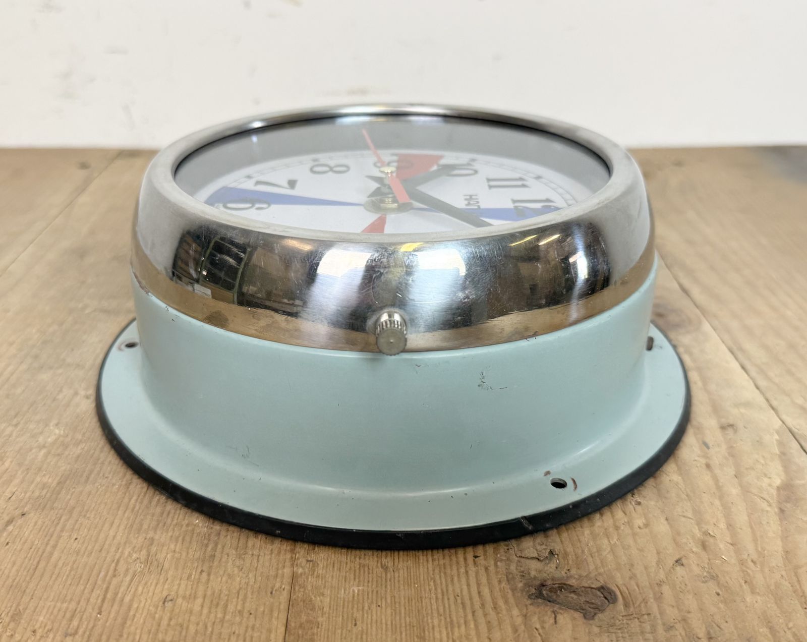 Home Decor Vintage Blue Hanil Maritime Wall Clock, 1980s photo