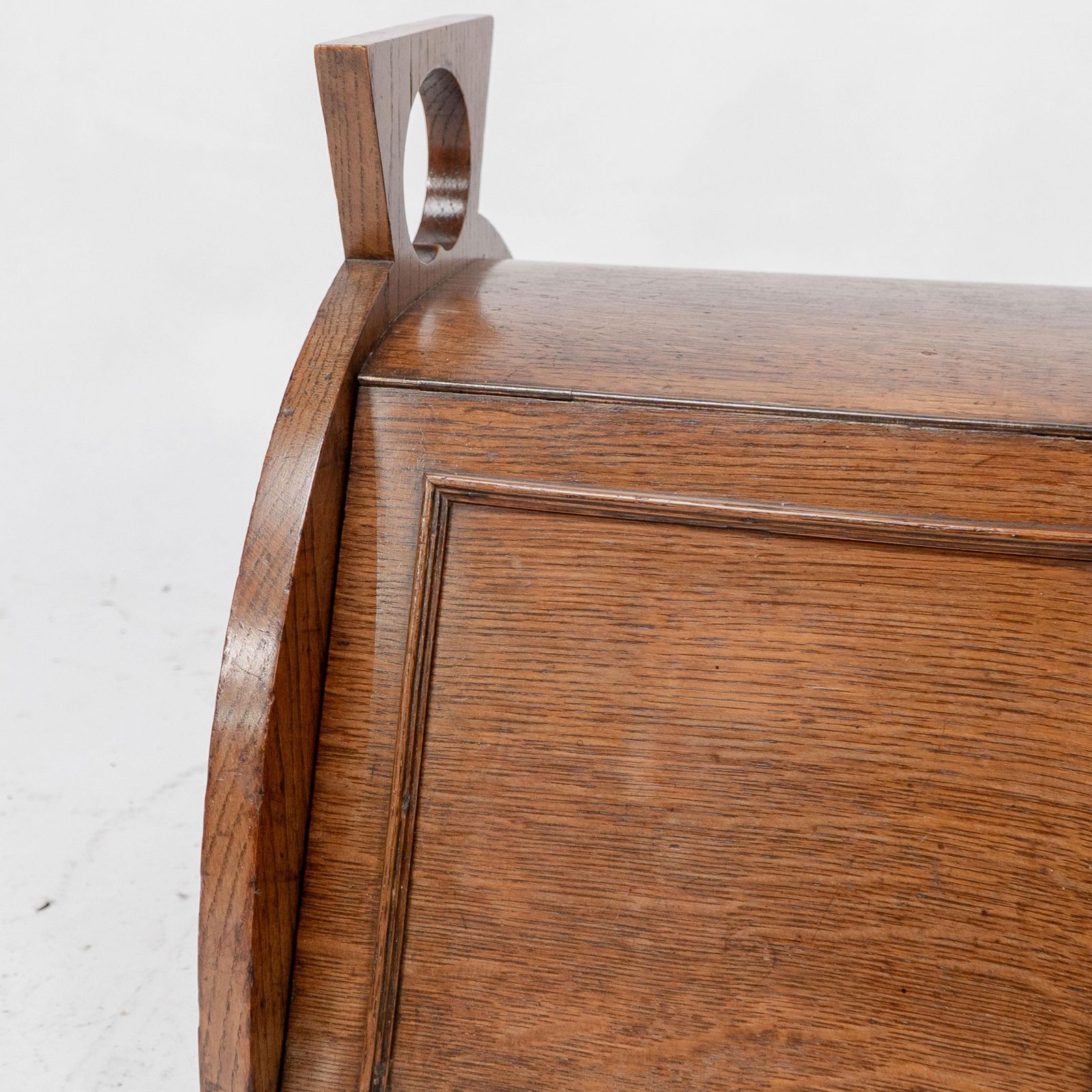 photo for sale W J Neatby Attri. An Arts & Crafts Oak Coal Box With Stylized Carrying Handles