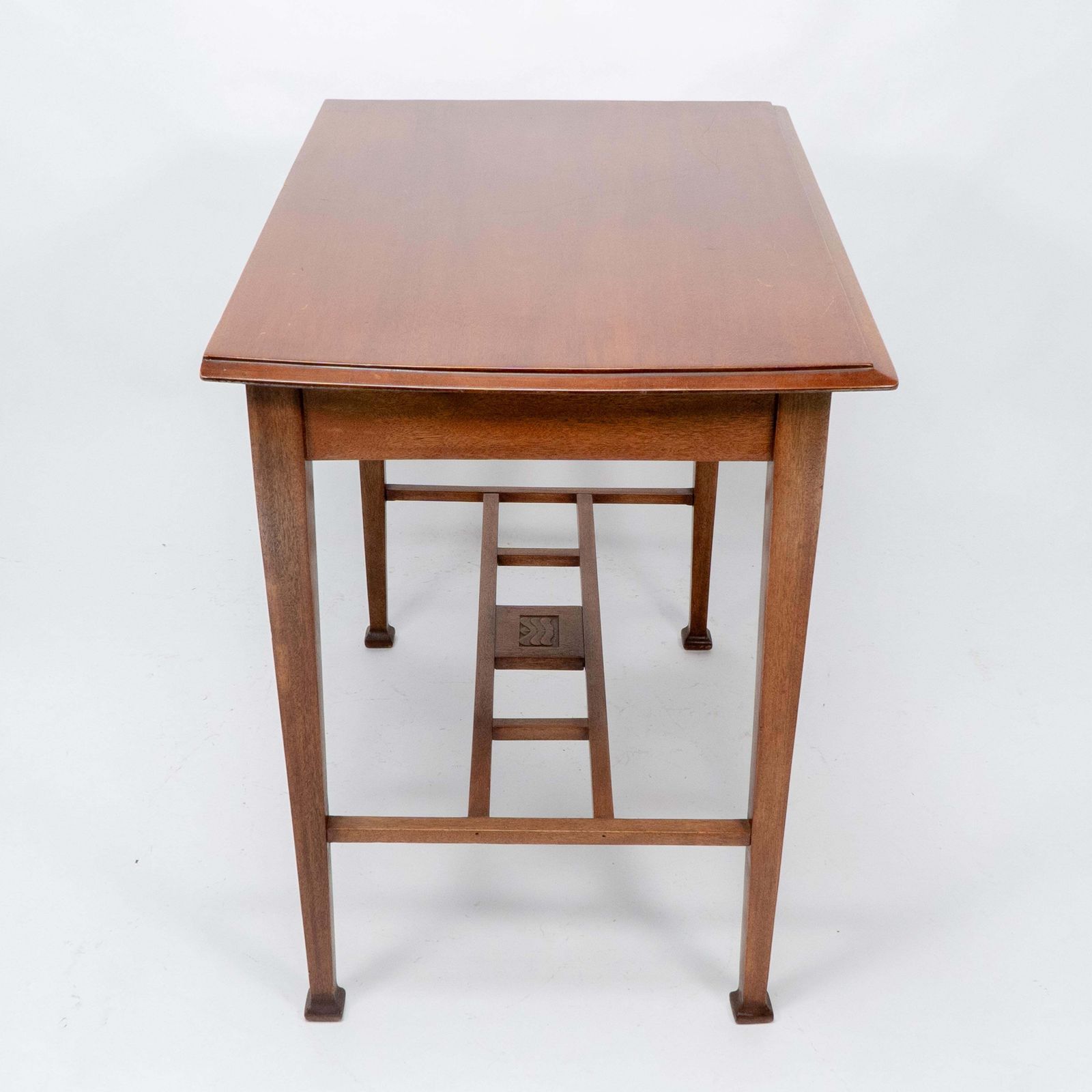 An Arts & Crafts Glasgow School Walnut Side Table W. Moulded Subtly Curving Edge photo Furniture