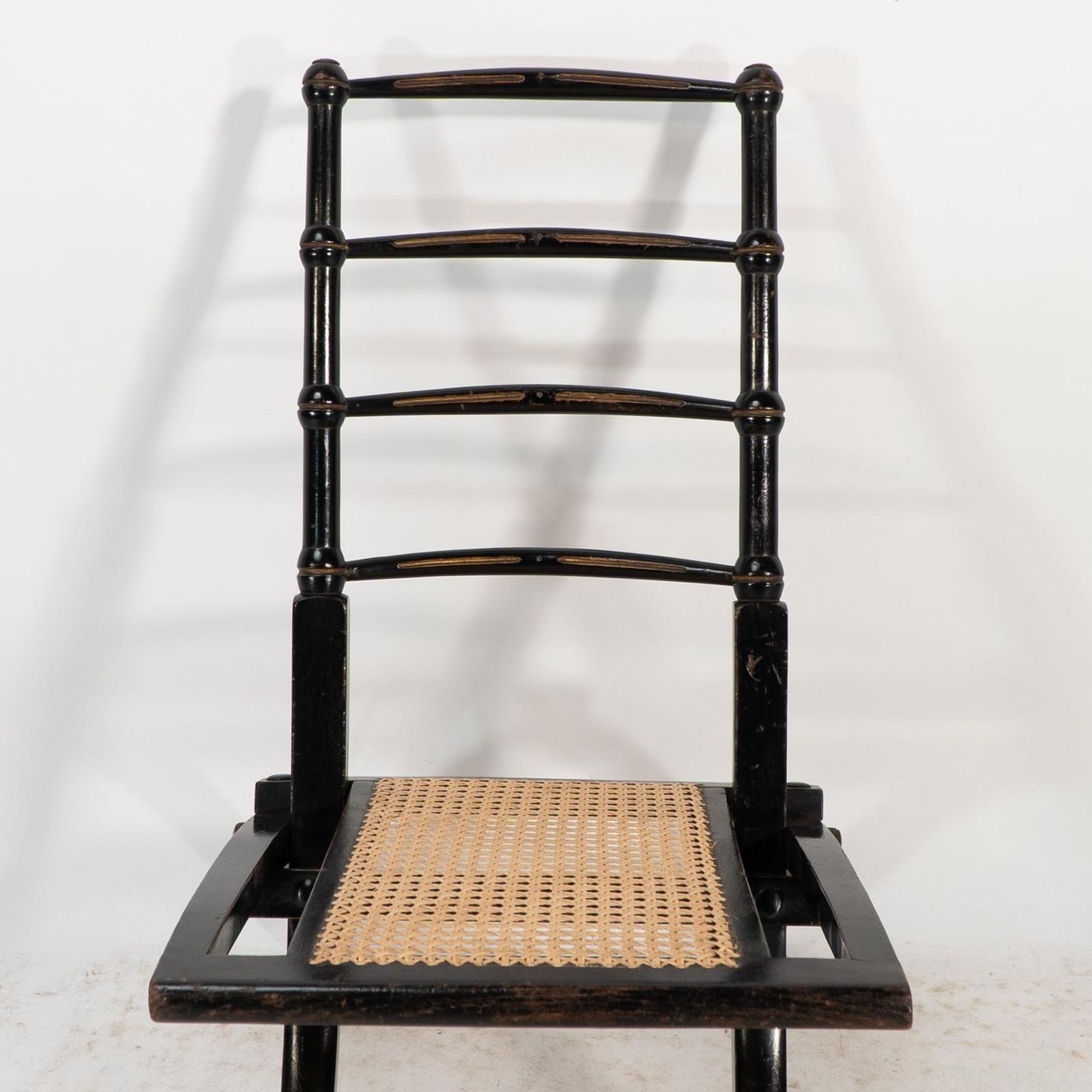 photo buy Godwin Style. Pair Of Aesthetic Movement Ebonized Folding Chair W. New Cane Seat