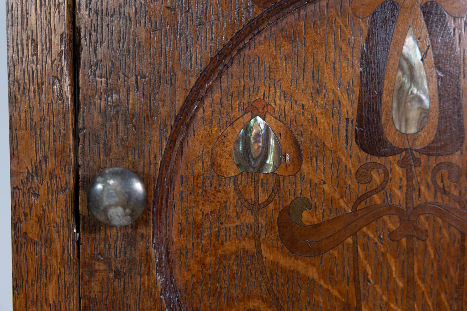 1836.0 Shapland And Petter. An Arts And Crafts Oak Bedside Cabinet photo