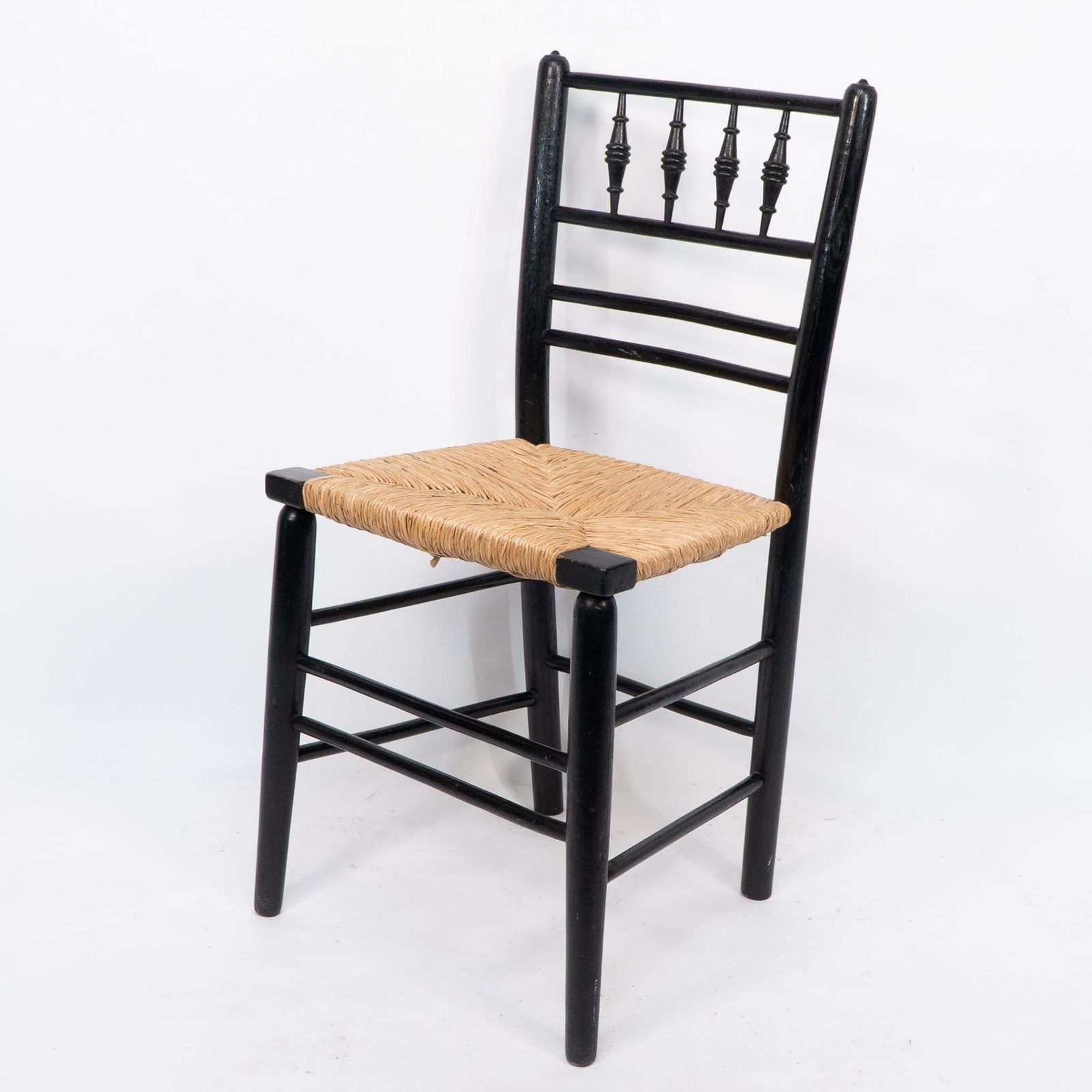 photo buy Morris & Co Attr To Philip Webb. Aesthetic Movement Pair Rush Seat Sussex Chairs