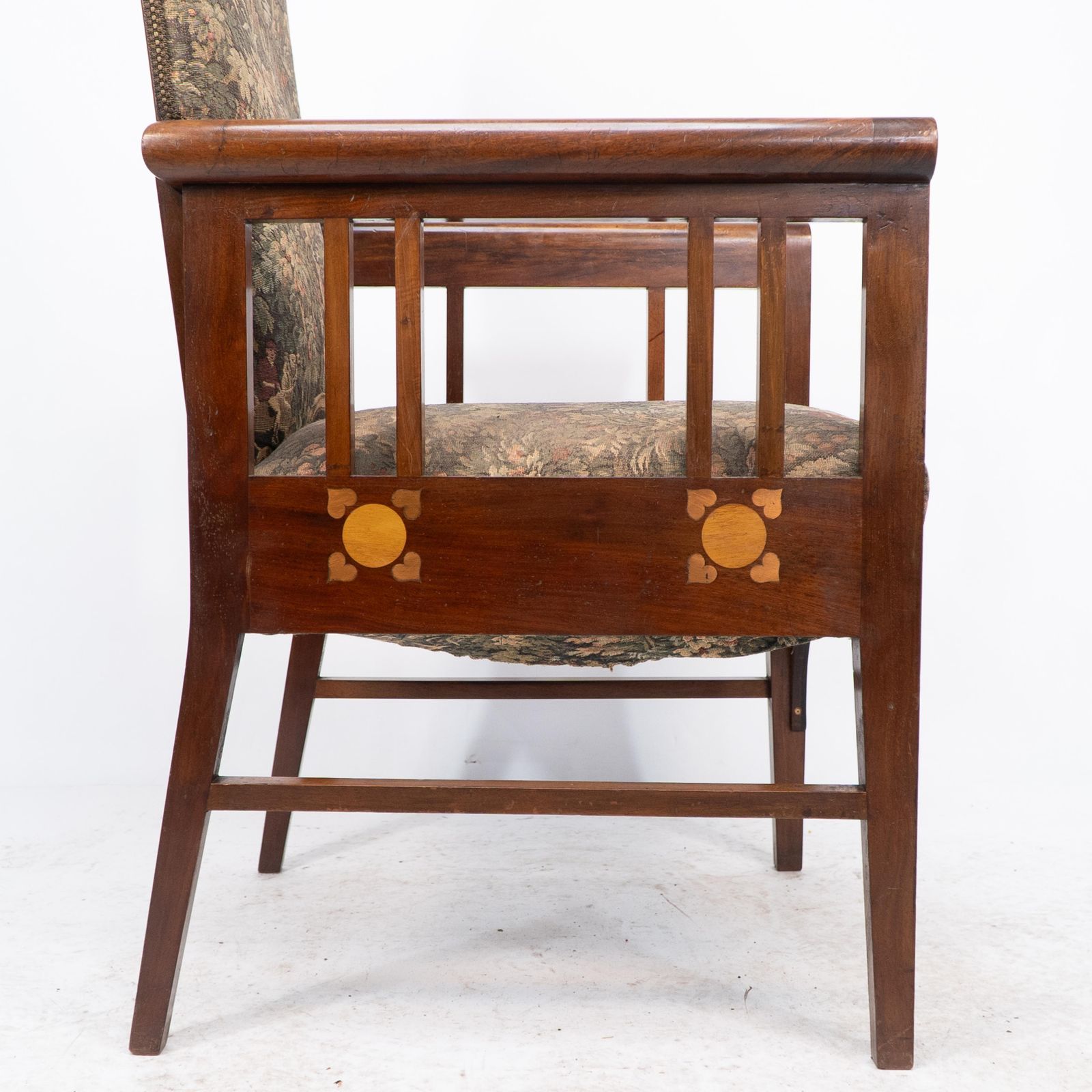 Furniture G M Ellwood For J S Henry. A Progressive New Art Armchair With Fruitwood Inlays photo