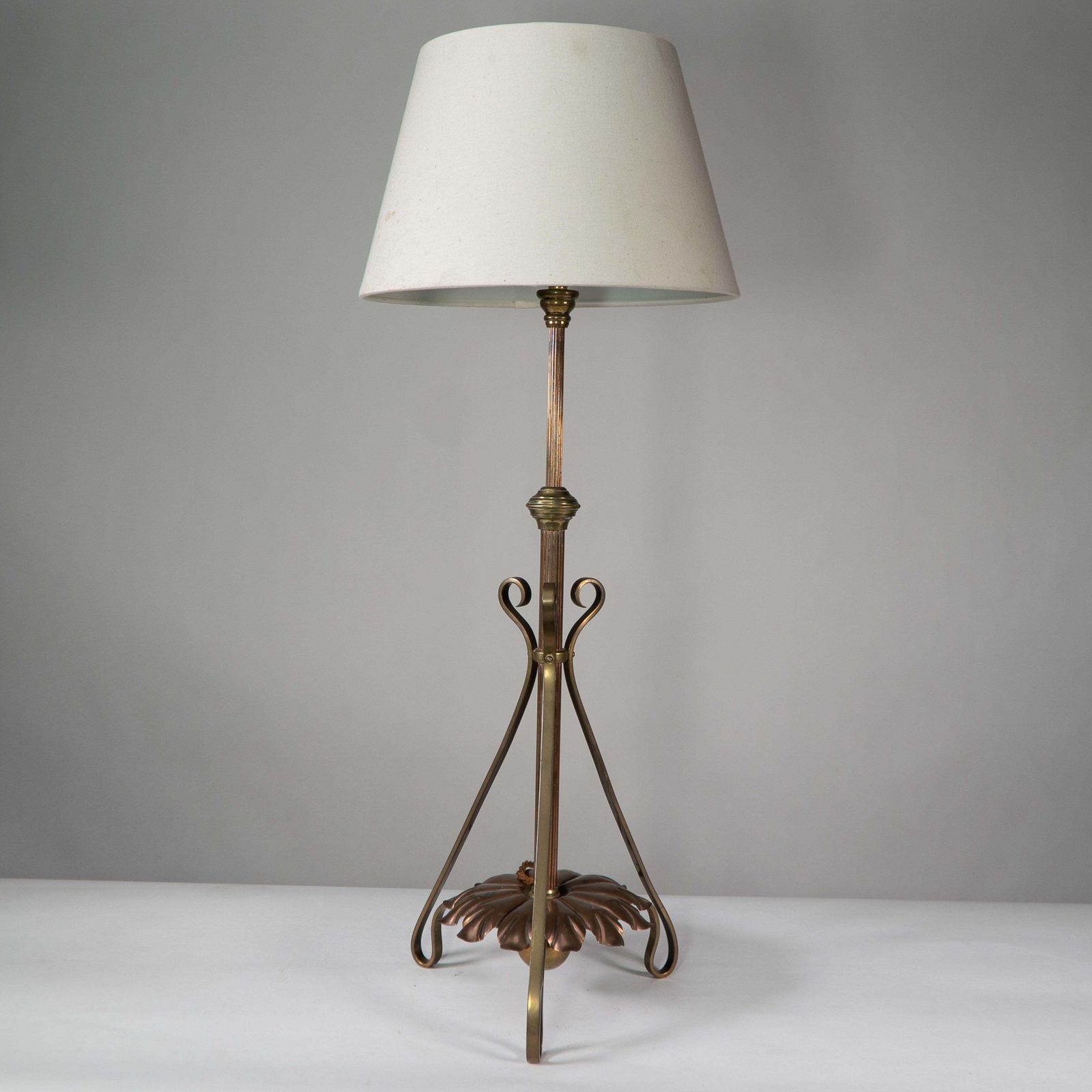 Was Benson. An Arts And Crafts Telescopic Adjustable Copper And Brass Table Lamp photo furniture