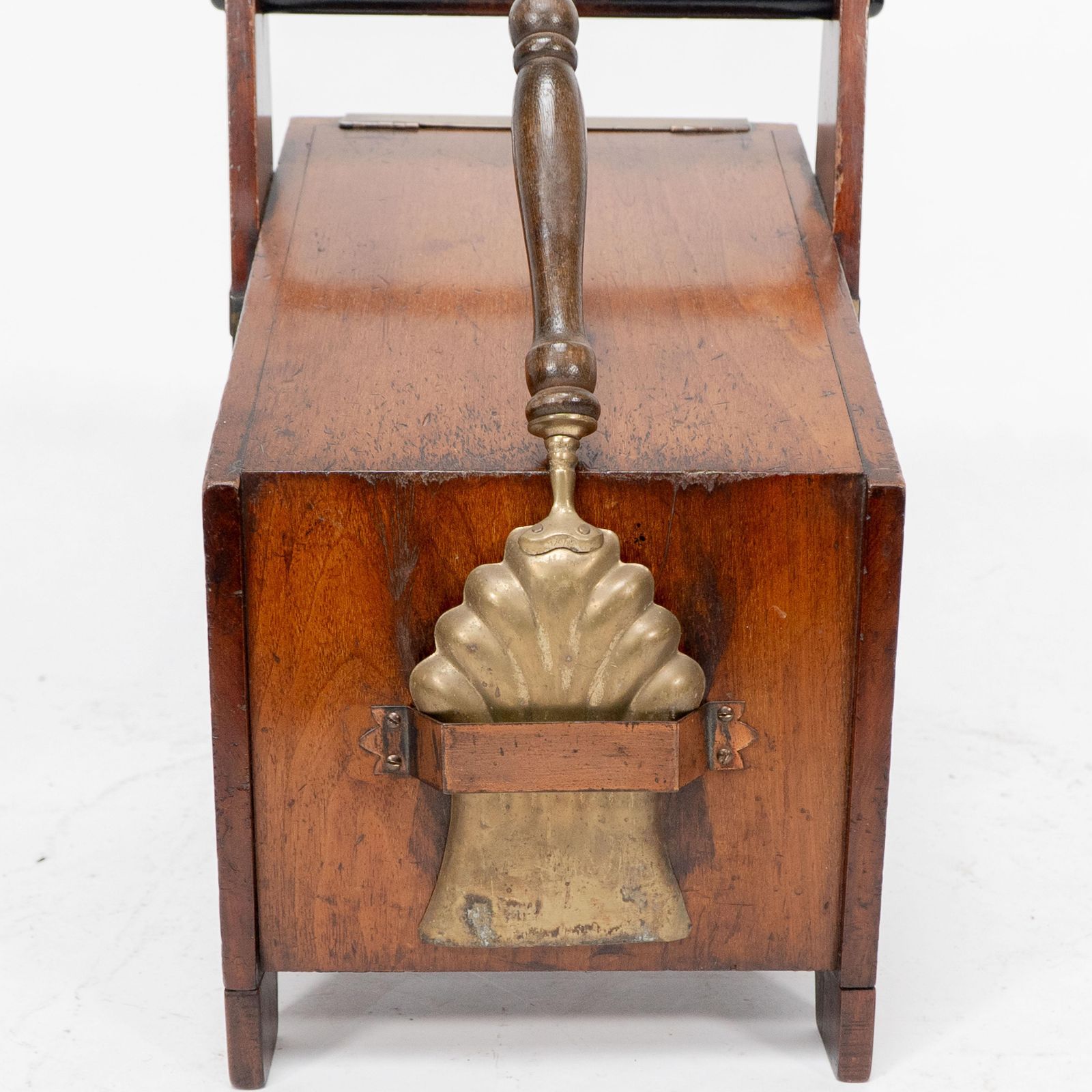photo vinterior DR C Dresser. An Aesthetic Movement Walnut Coal Box With Stylized Brass Panels