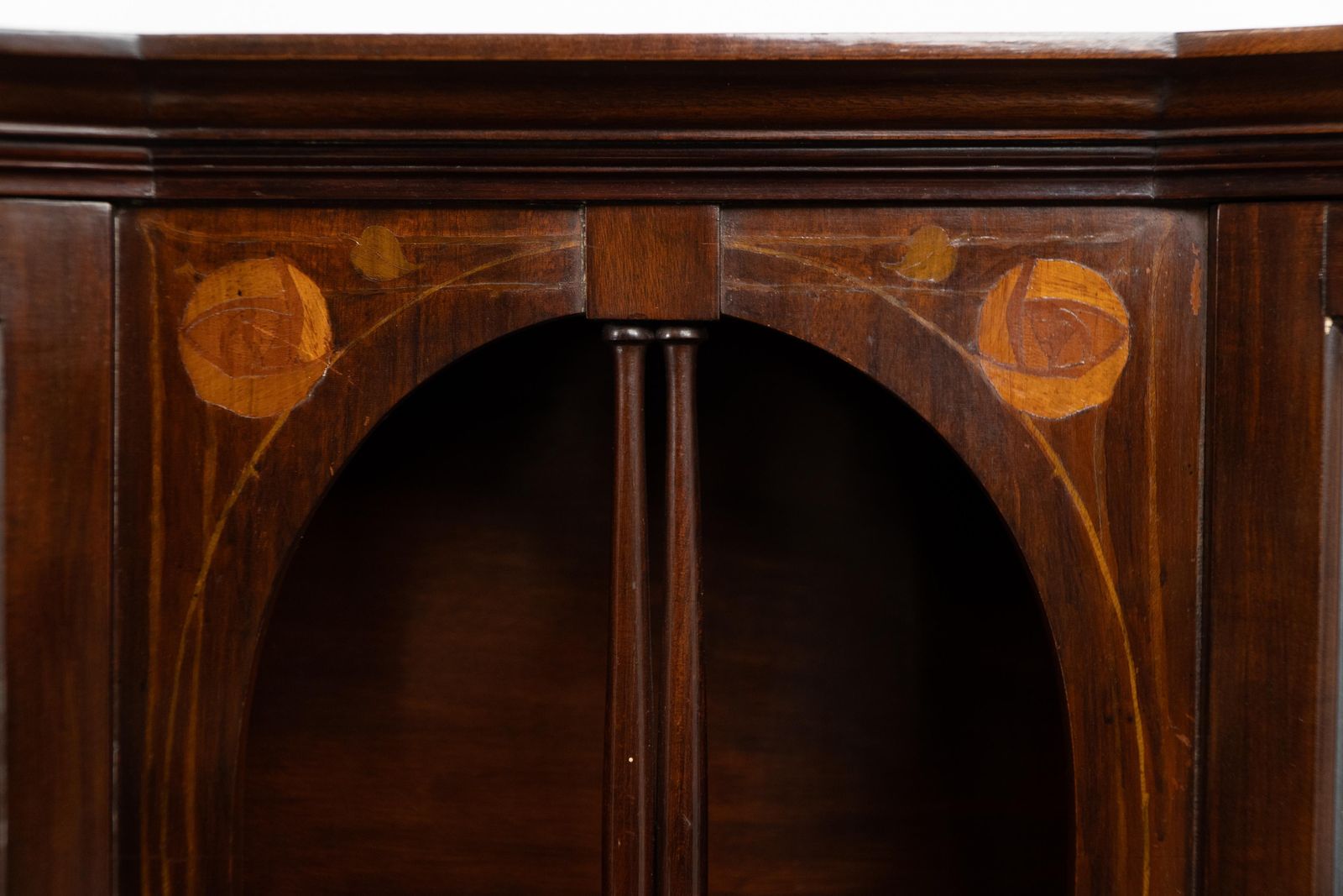 photo for sale E. Goodall Manchester An English Arts & Crafts Display Cabinet With Floral Inlay