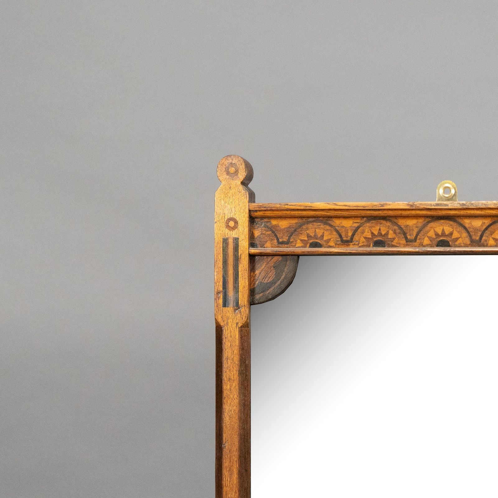 Charles Bevan Style Of. A Gothic Revival Oak Wall Mirror photo for sale
