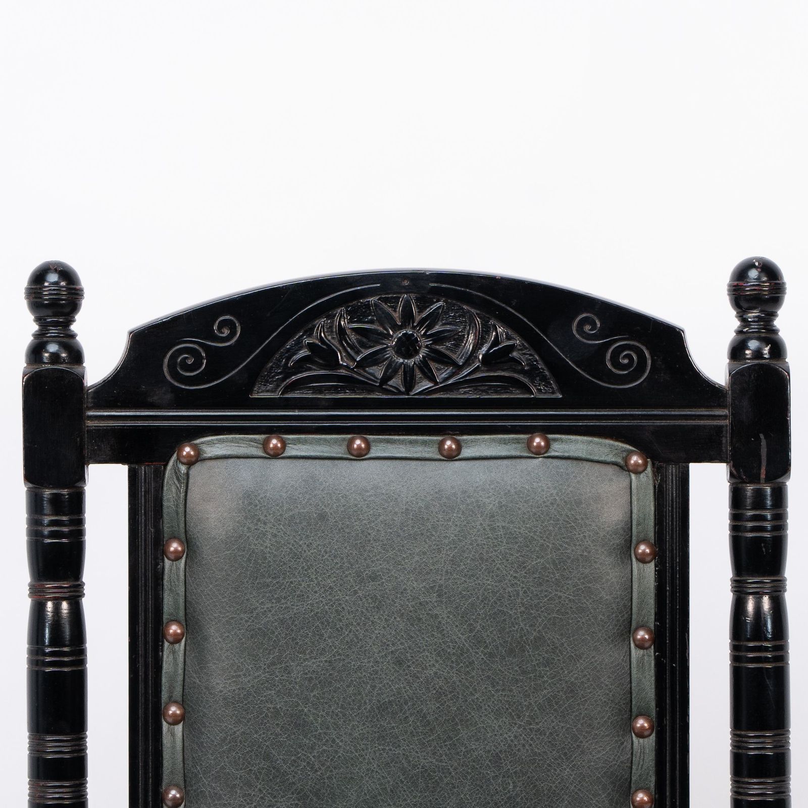 Gregory & Co. An Aesthetic Movement Nursing Chair With Stylized Carved Sunflower photo buy