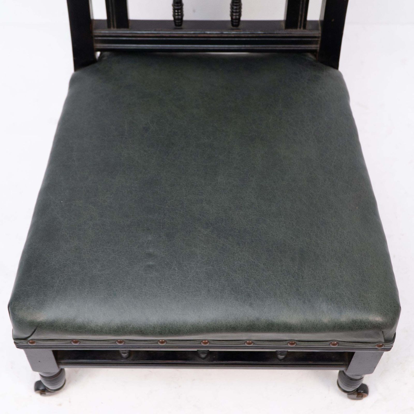 Gregory & Co. An Aesthetic Movement Nursing Chair With Stylized Carved Sunflower photo vintage