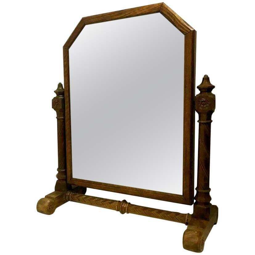 A W N Pugin. Made By John Webb Attr. A Gothic Revival Oak Dressing Table Mirror.
