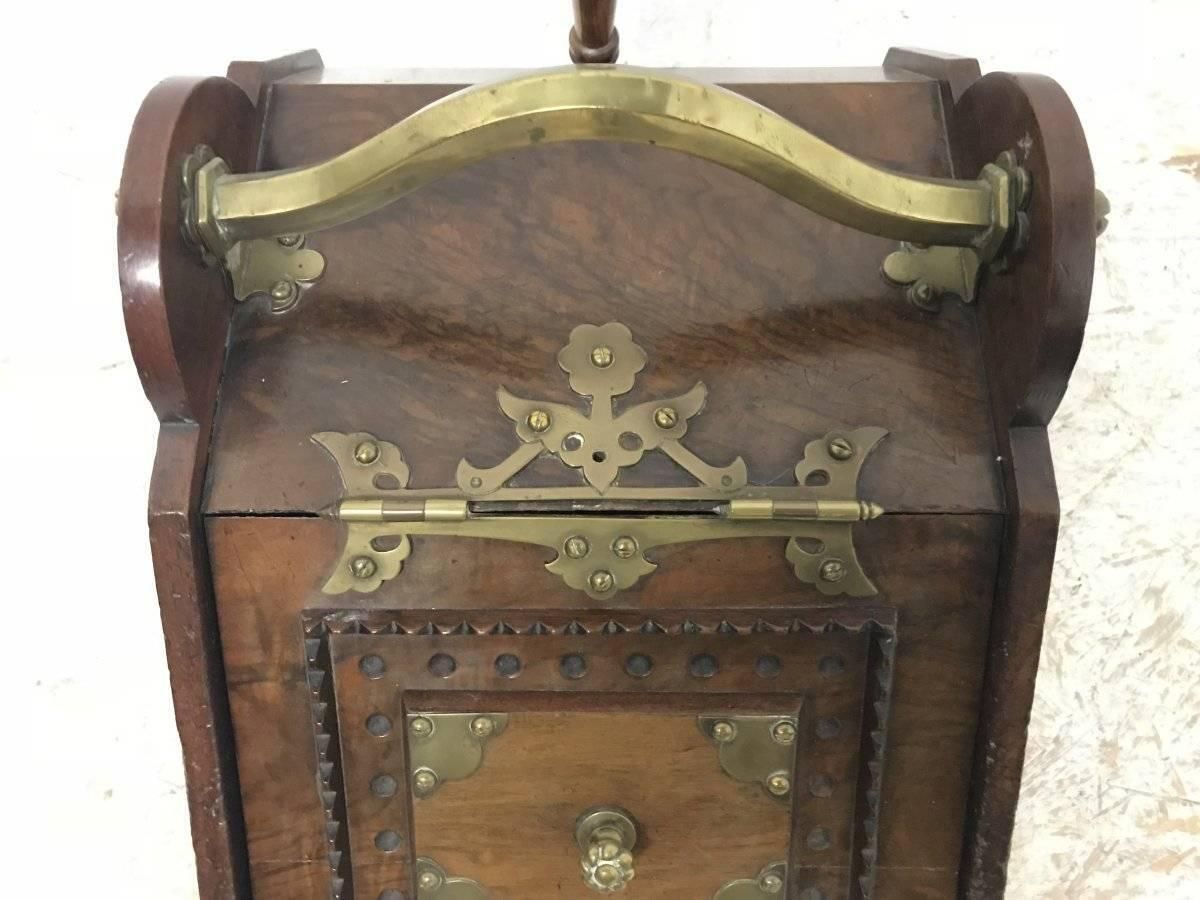 DR C Dresser, Benham & Froud. Aesthetic Movement Coal Box With Floral Metal Work photo Home Decor