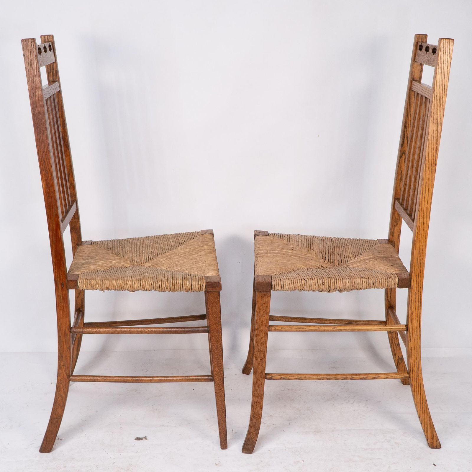 E A Taylor Attri For Wylie & Lochhead. A Pair Of Arts & Crafts Side Chairs photo furniture