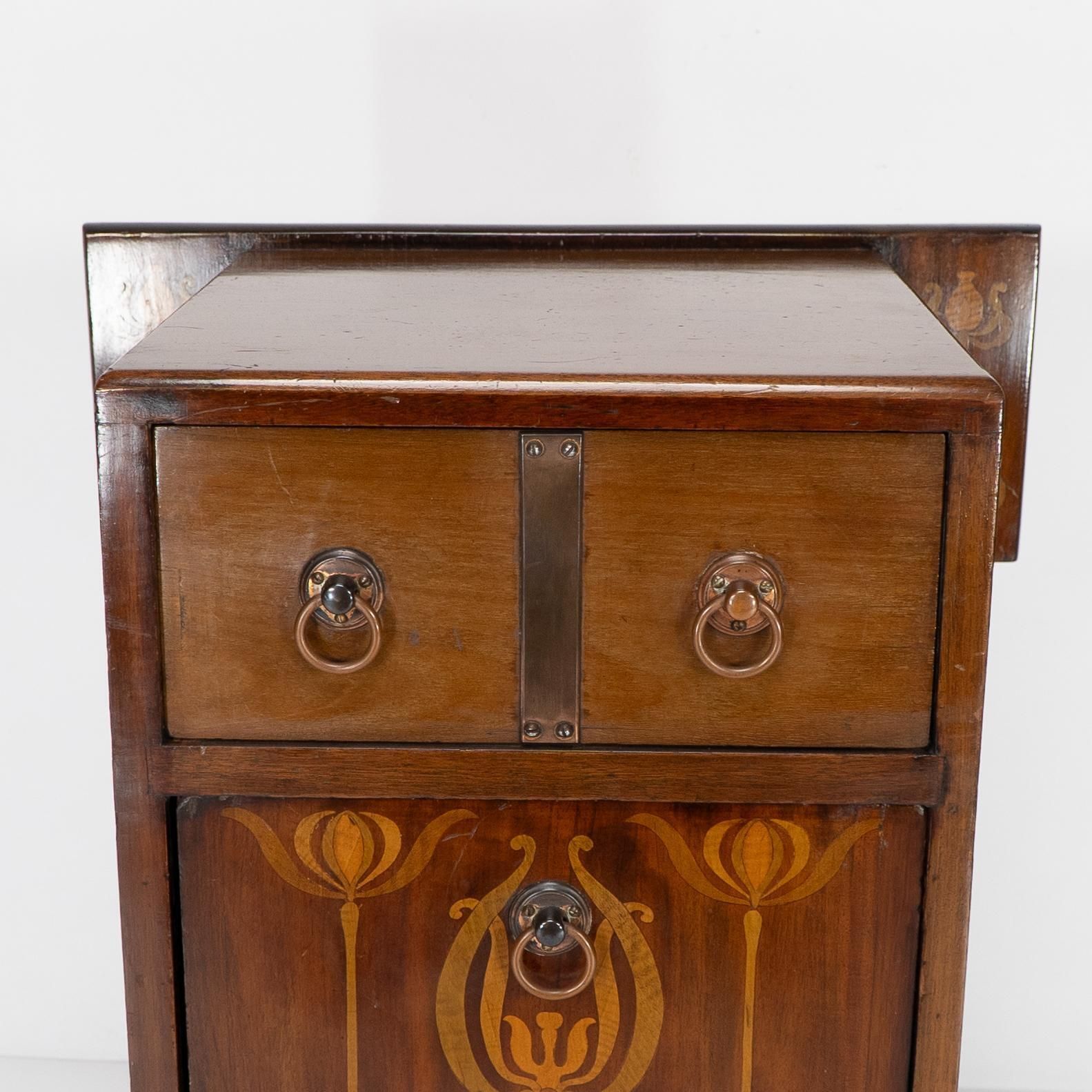 Liberty & Co Attributed. Arts & Crafts Coal Purdonium With Inlaid Floral Details photo buy