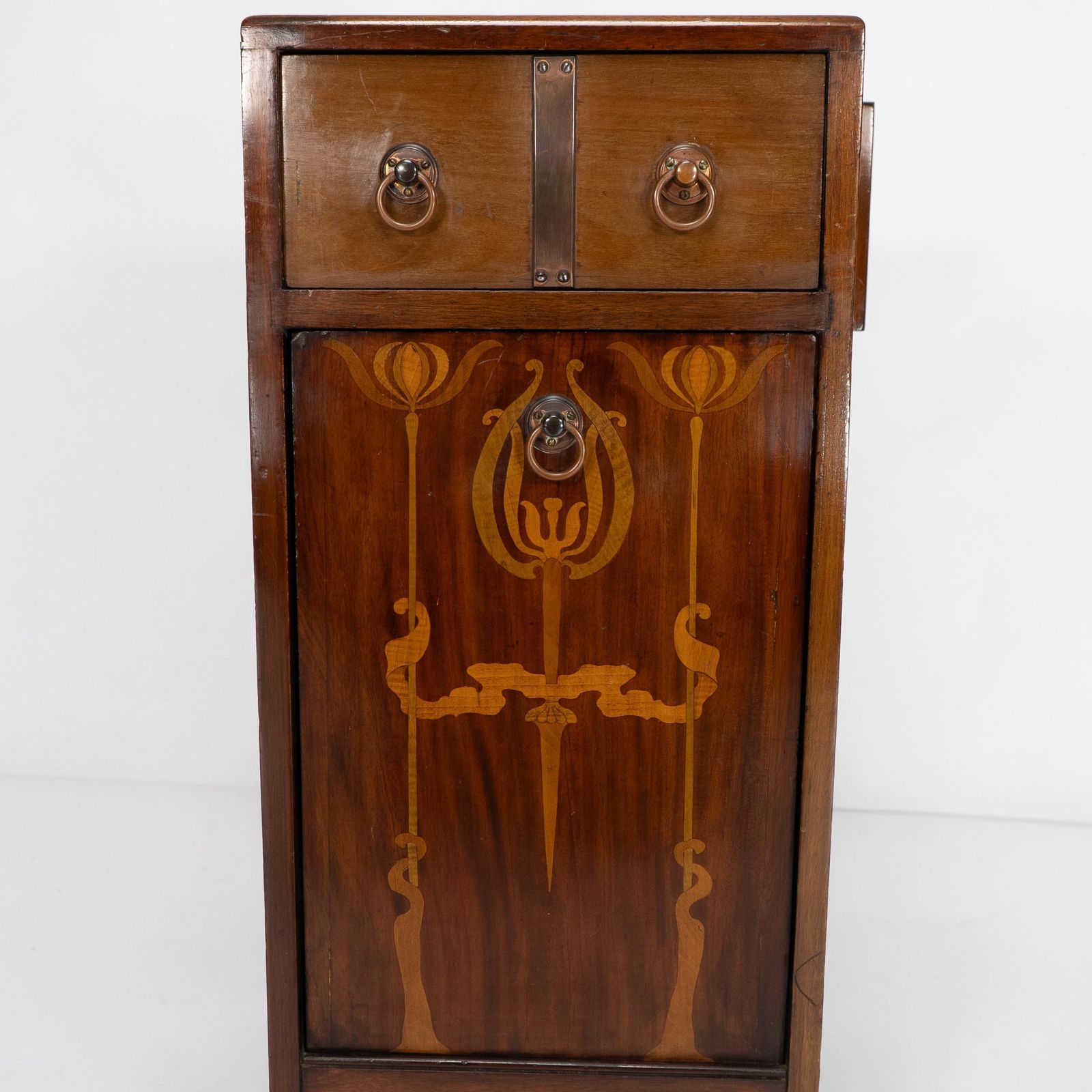 Liberty & Co Attributed. Arts & Crafts Coal Purdonium With Inlaid Floral Details photo vintage