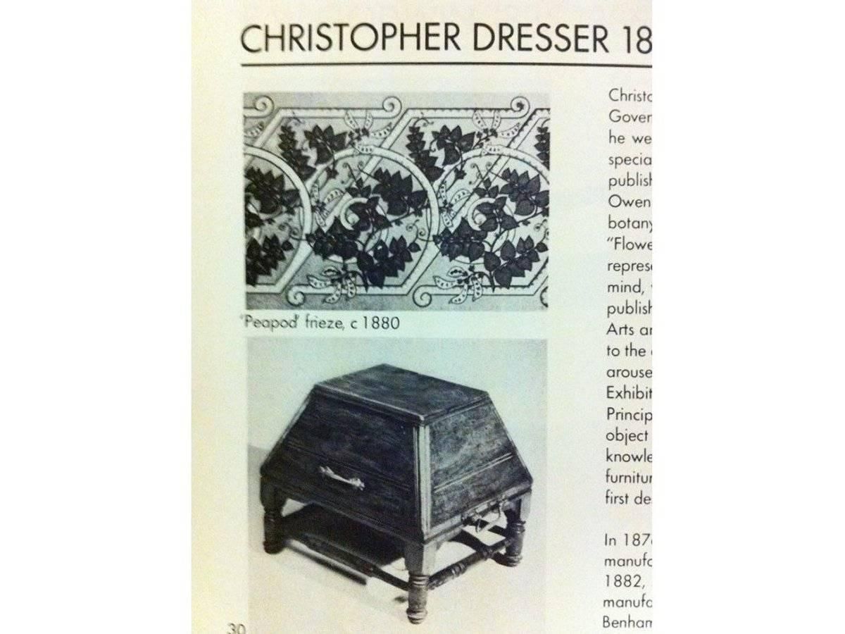 photo for sale DR C Dresser For Benham And Froud. A Scarce Aesthetic Movement Oak Coal Box.
