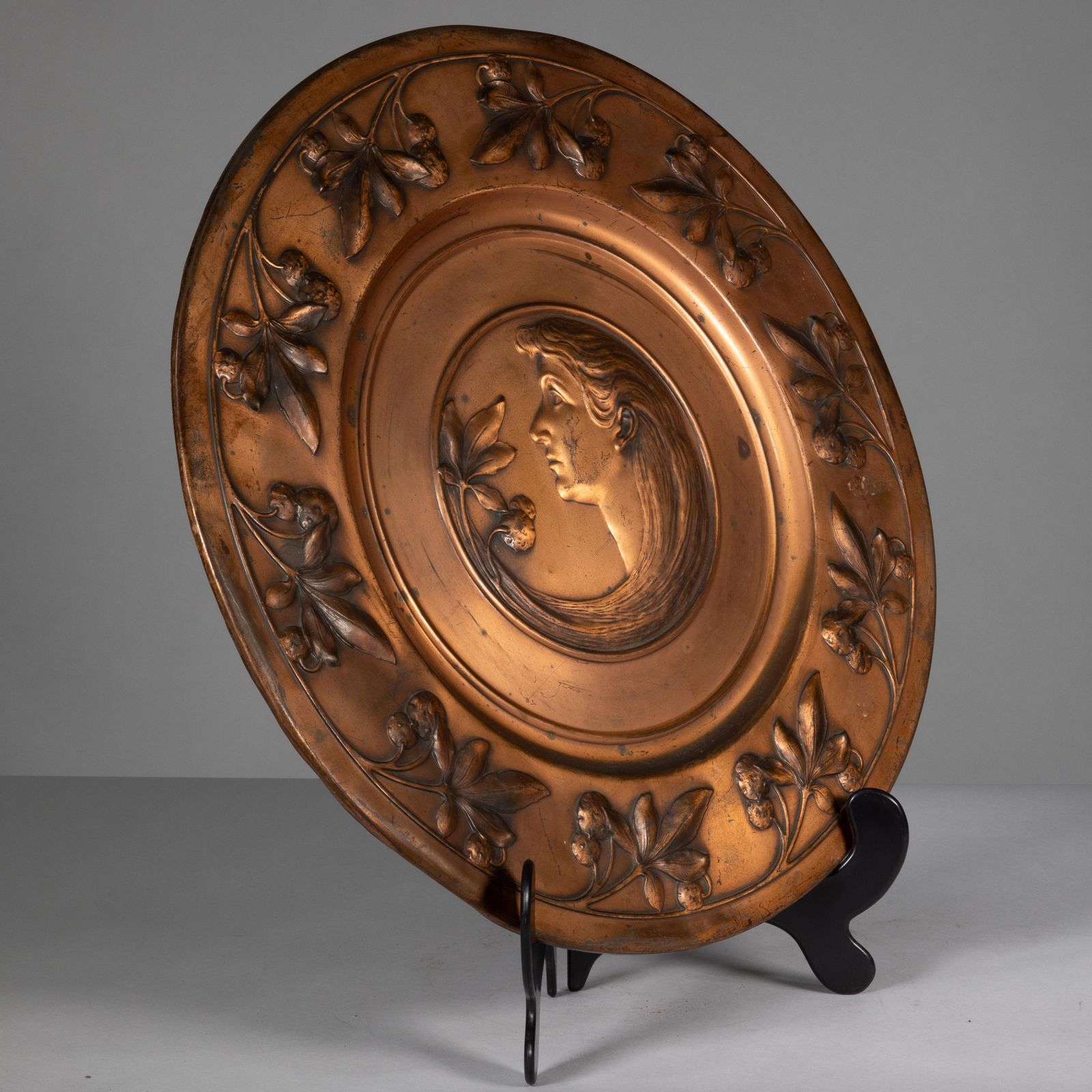 Wmf. A Pair Of Brass Wall Plaques Embossed With A Lady's And Gentleman's Heads photo furniture