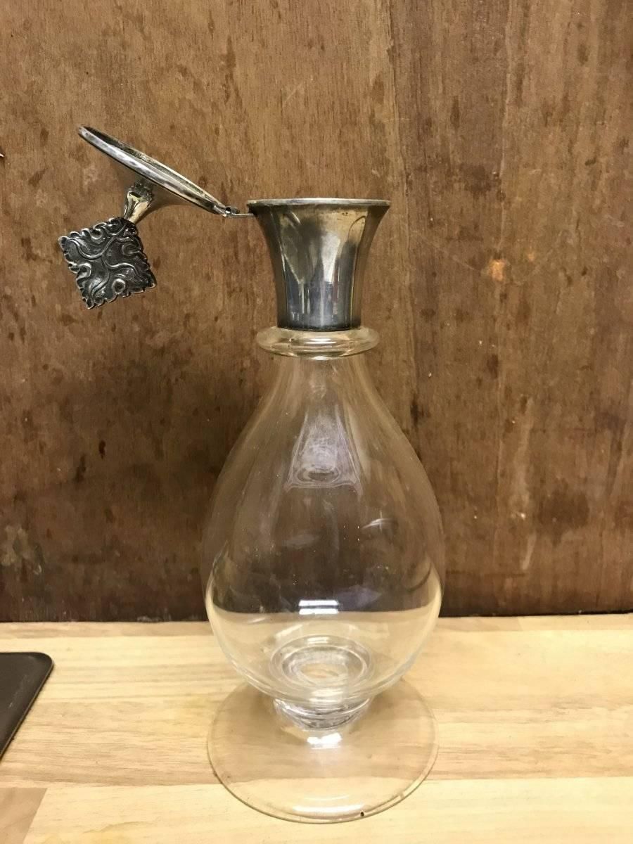 Greenwood And Watts. A Pair Of Gothic Revival Silver Mounted Glass Decanters. photo buy