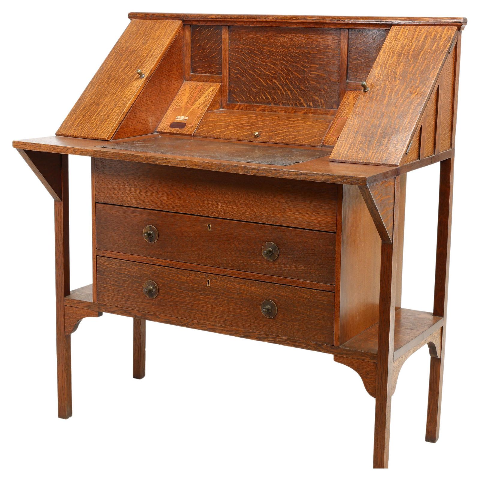 G M Ellwood For J S Henry. An Arts & Crafts Oak Writing Desk photo furniture