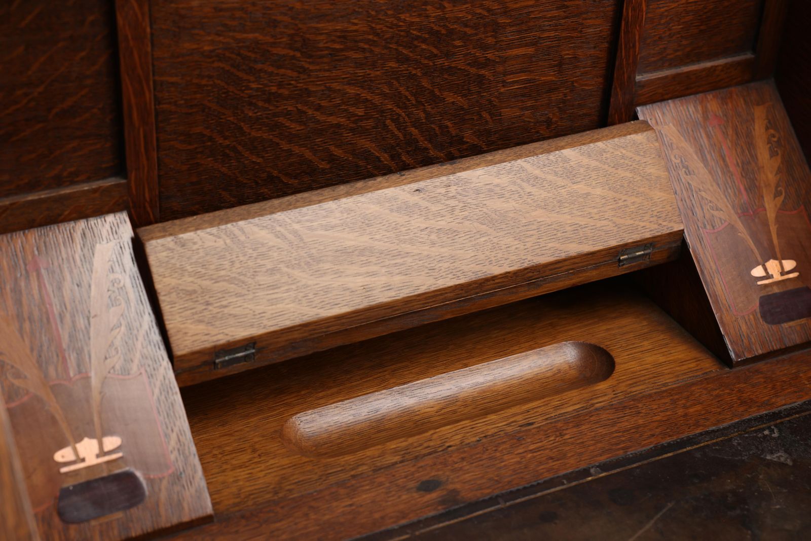 Furniture G M Ellwood For J S Henry. An Arts & Crafts Oak Writing Desk photo