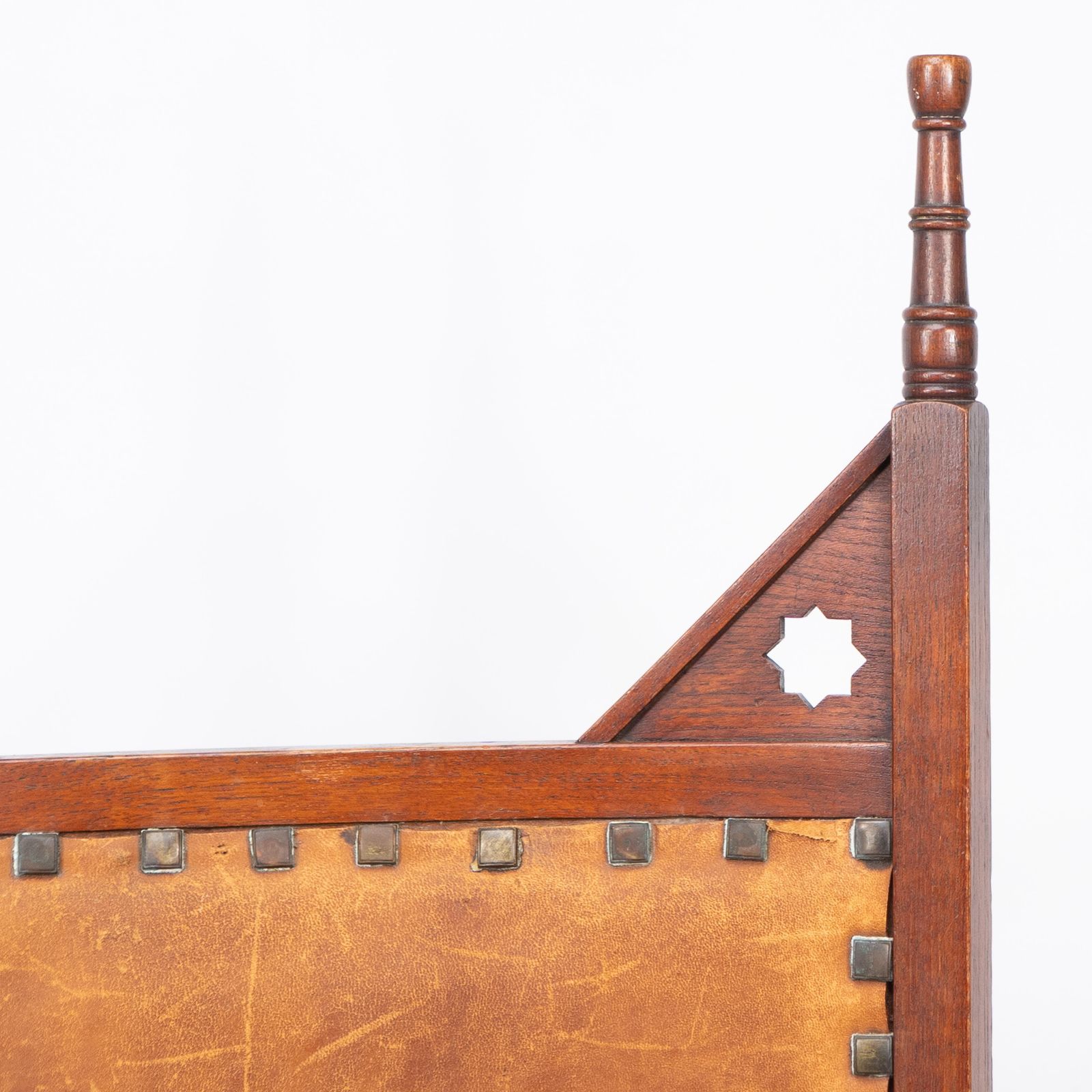 Liberty & Co. A Moorish Arts & Crafts Walnut Armchair With Original Leather Seat photo buy