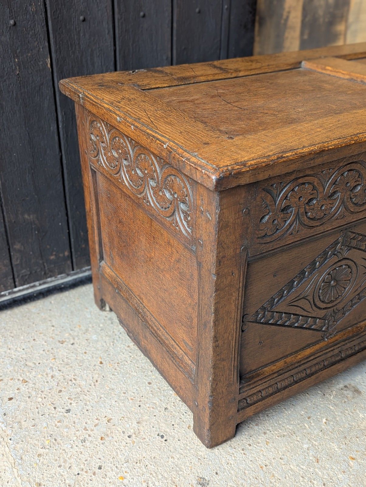 photo for sale Antique Oak Coffer (Delivery Available) Small 17thc Oak