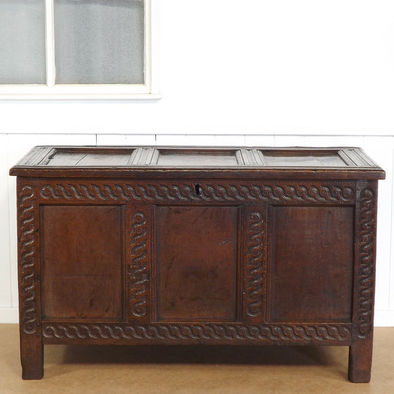 Oak Coffer (Delivery Available) 17thc Antique photo for sale