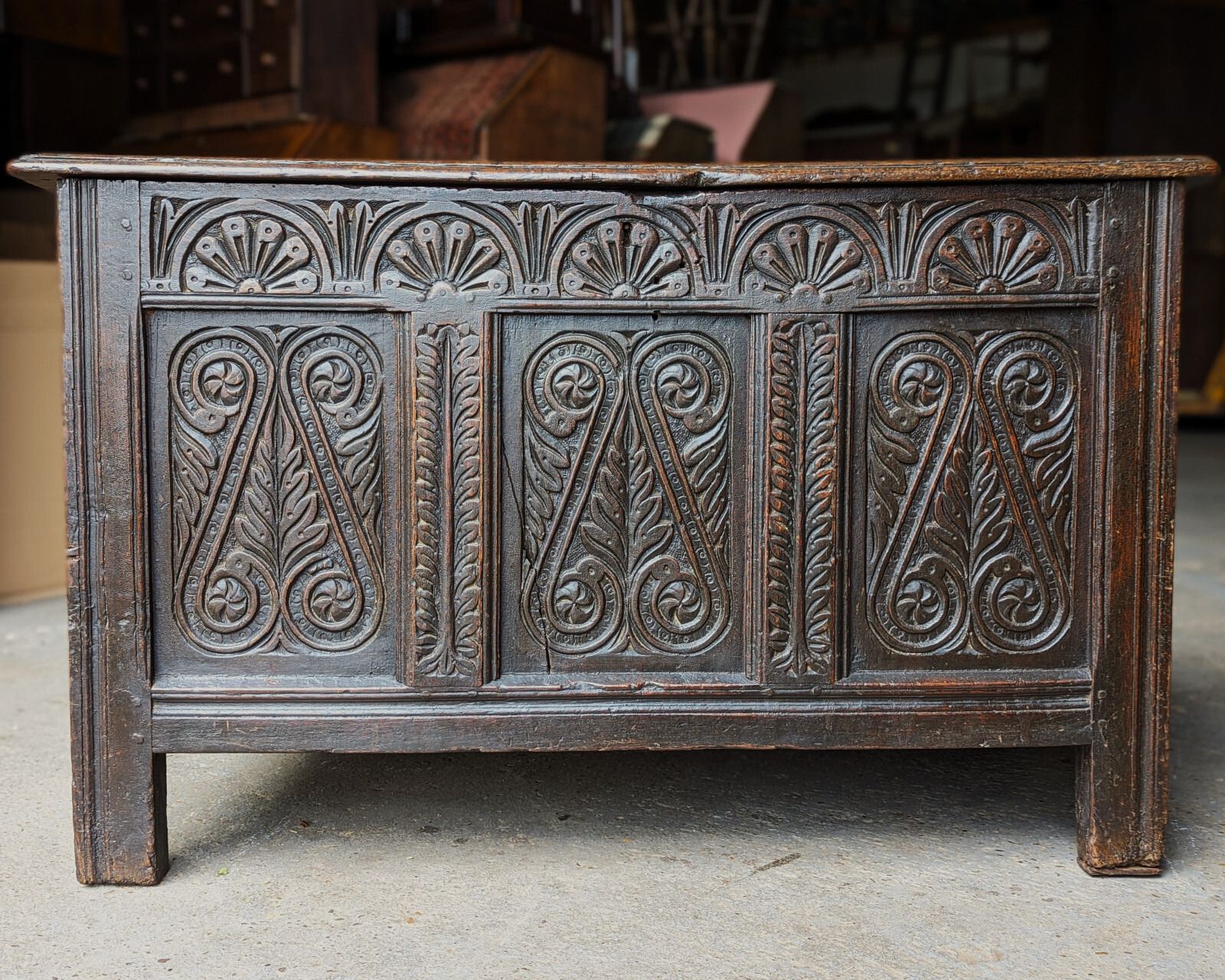 Antique Oak Coffer / Chest (Delivery Available) Mid 17thc photo vintage