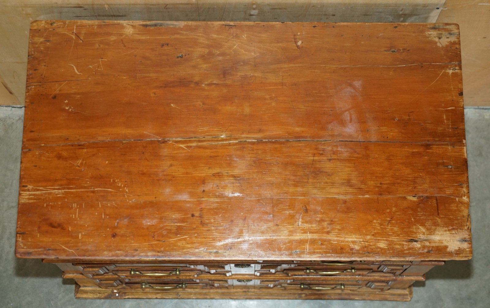 2350.0 Antique 17th Century English Oak Medium Sized Chest Of Two Over Two Drawers photo