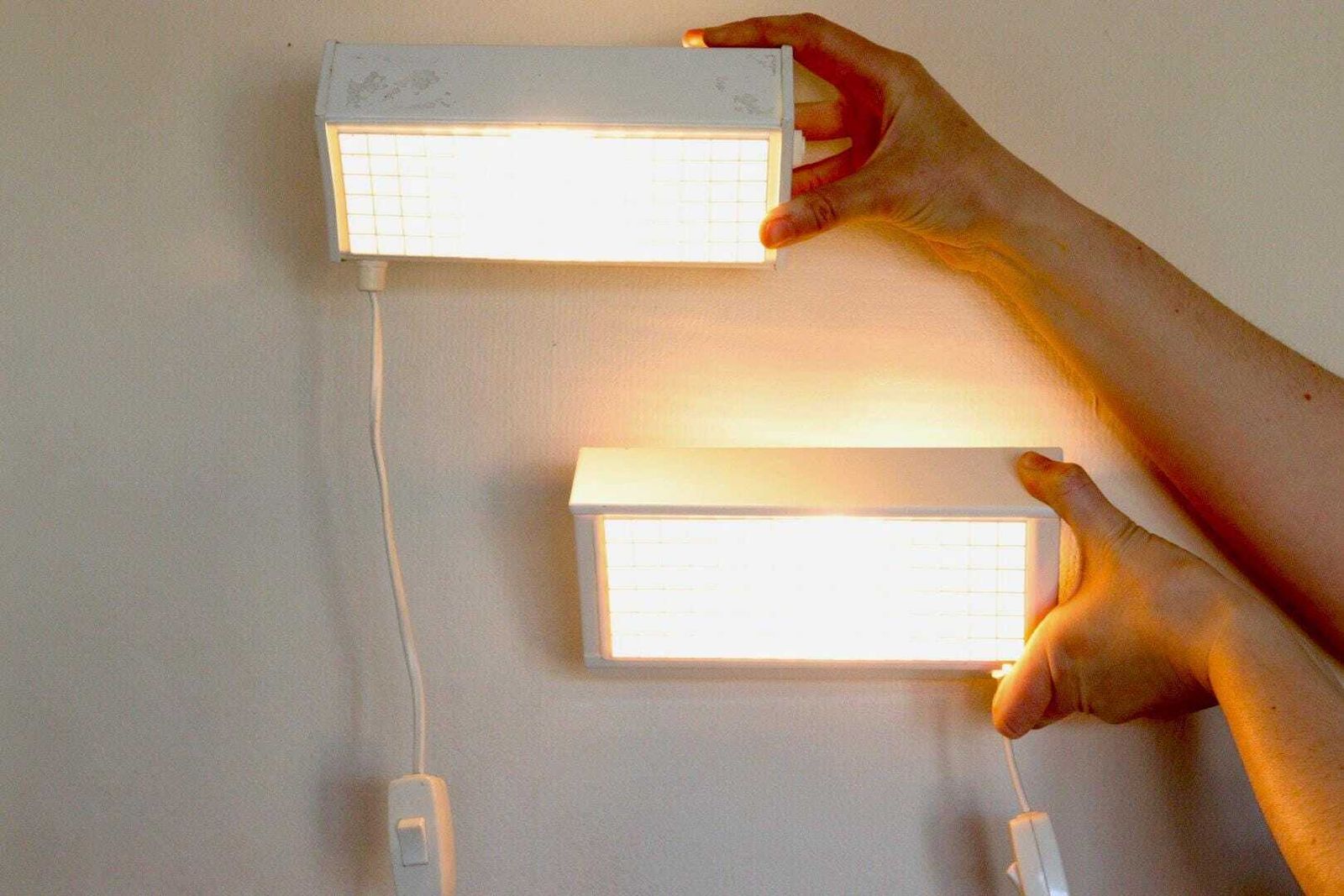 1970's Pair Of Mid Century Ikea Elidus Kuben Wall Lamps By Hans Agne Jakobsson photo buy