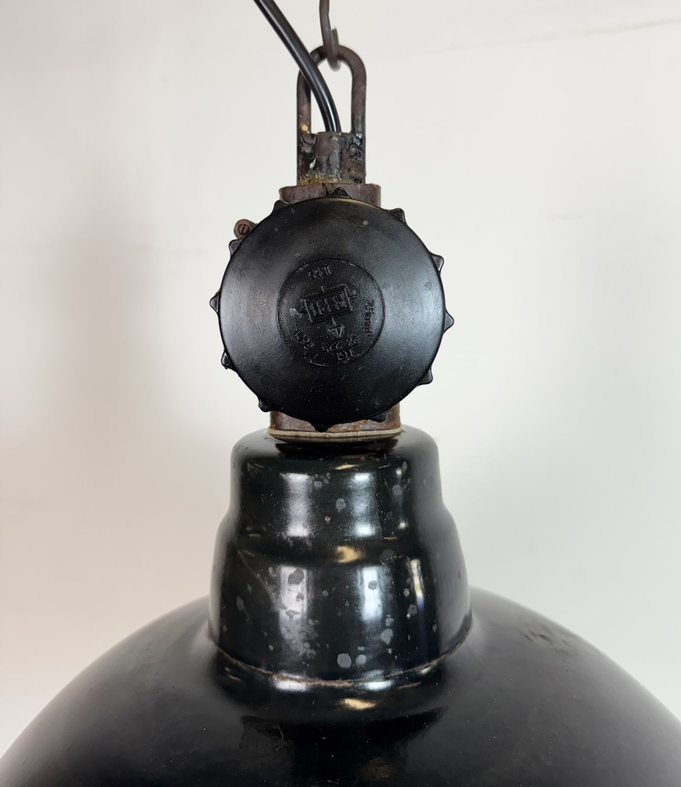 photo furniture East German Black Enamel Factory Light By Lbd Veb Leuchtenbau Dresden, 1950s